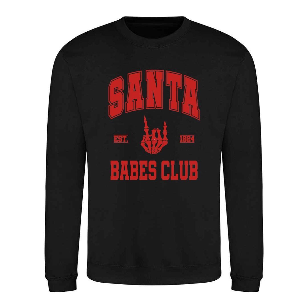 Santa Babes Christmas Sweatshirt: Retro Printed Jumper