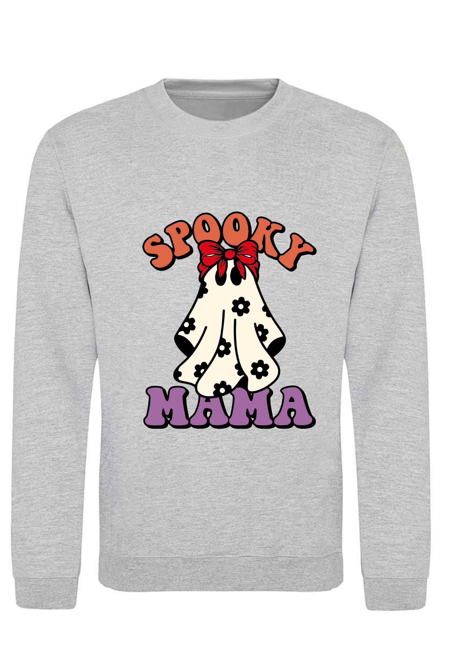 Spooky Mama Halloween Sweatshirt: Retro Ghost Jumper
