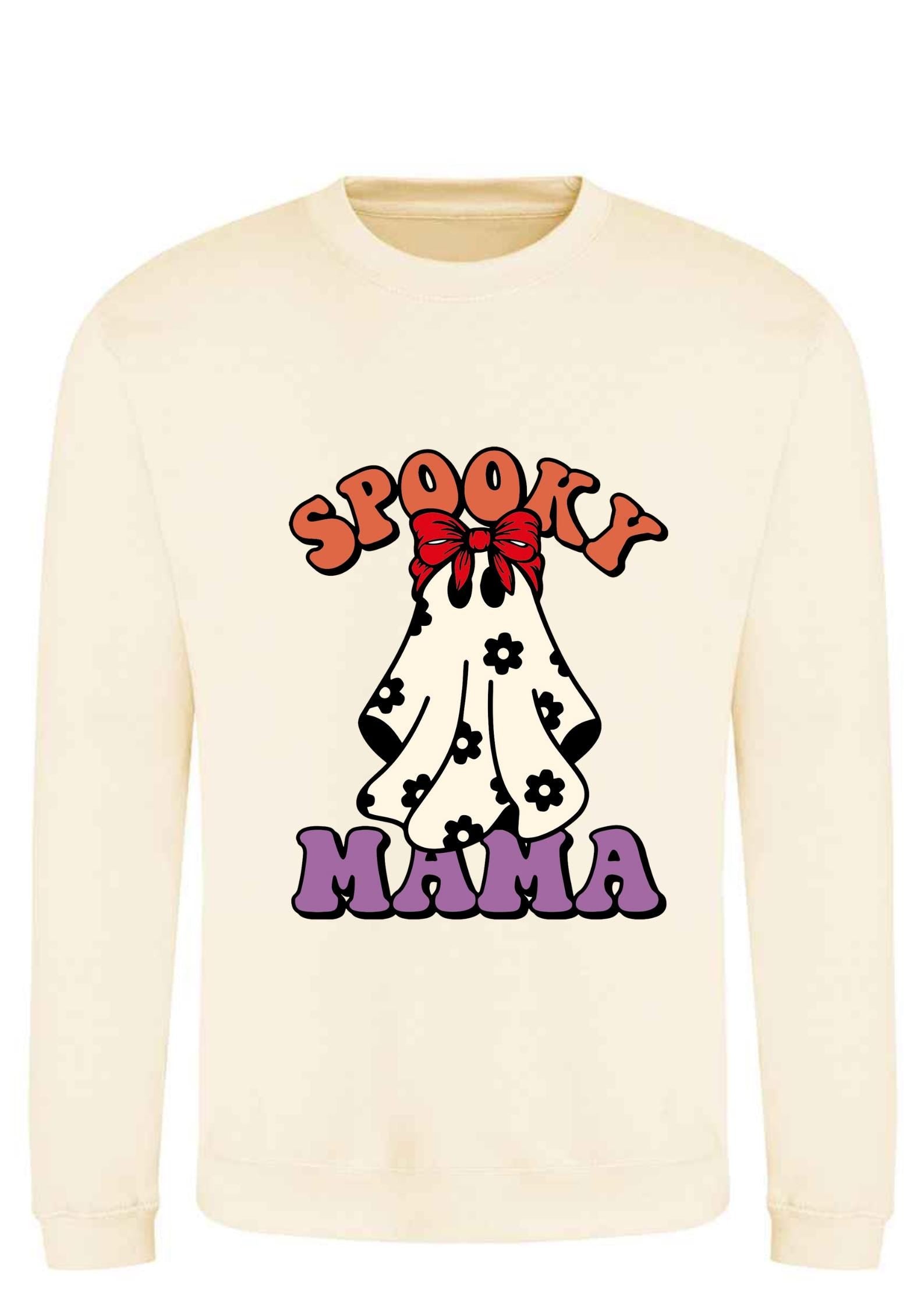 Spooky Mama Halloween Sweatshirt: Retro Ghost Jumper
