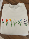 Embroidered Wildflower Sweatshirt: Floral Pride Jumper