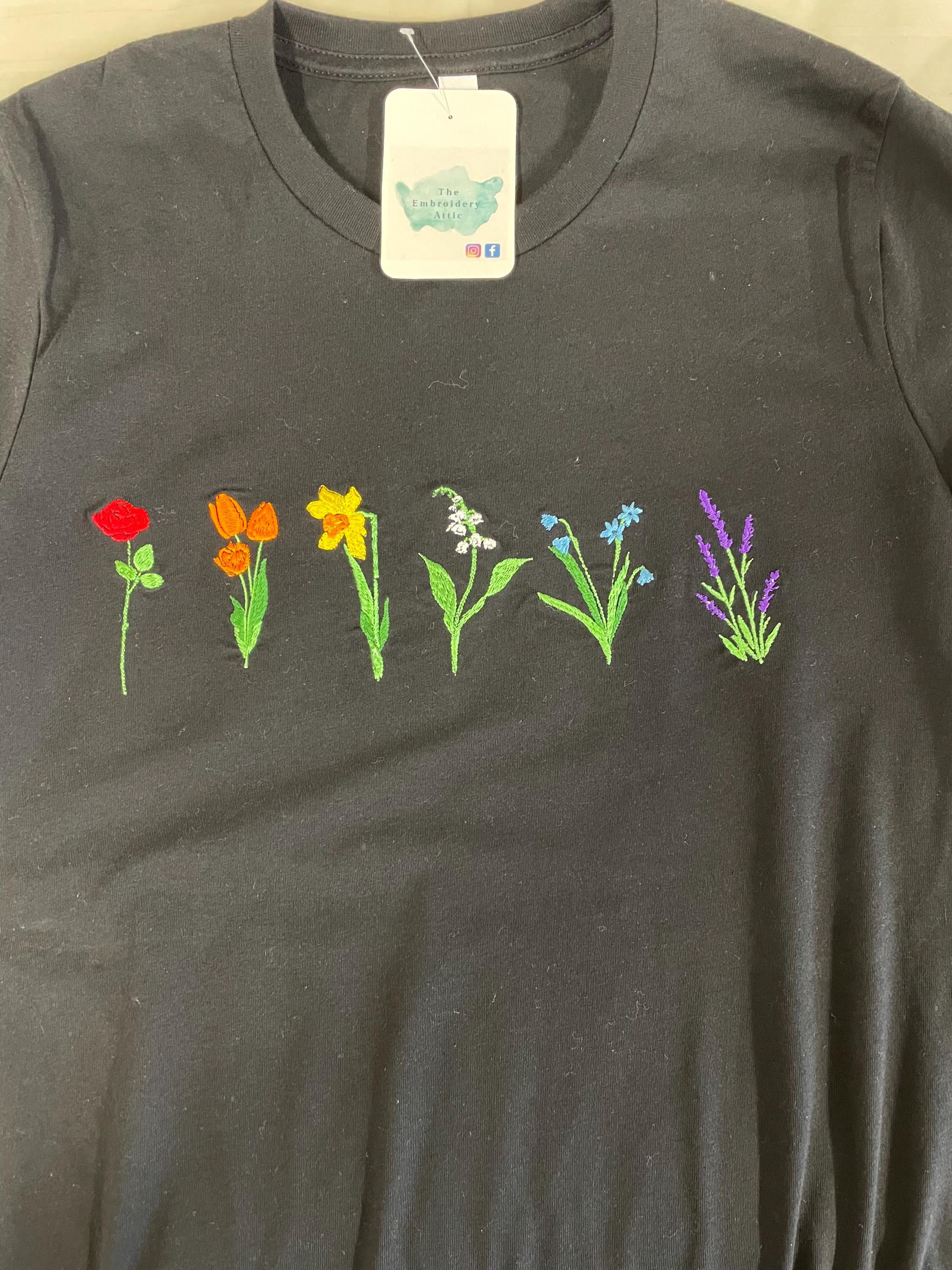 Embroidered Wildflower Sweatshirt: Floral Pride Jumper
