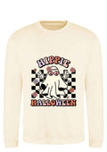Hippie Halloween Ghost Sweatshirt: Retro Spooky Season Jumper