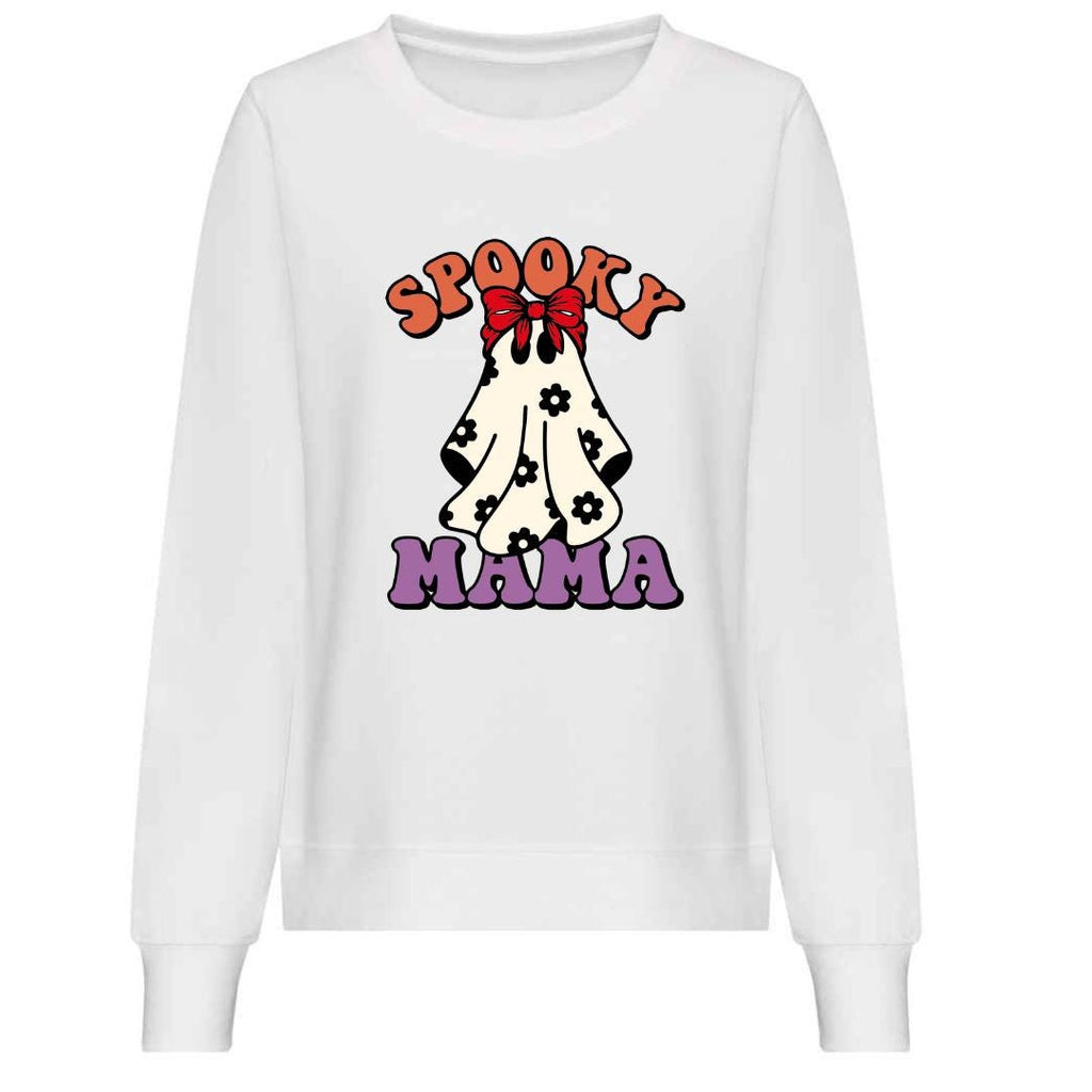 Spooky Mama Halloween Sweatshirt: Retro Ghost Jumper