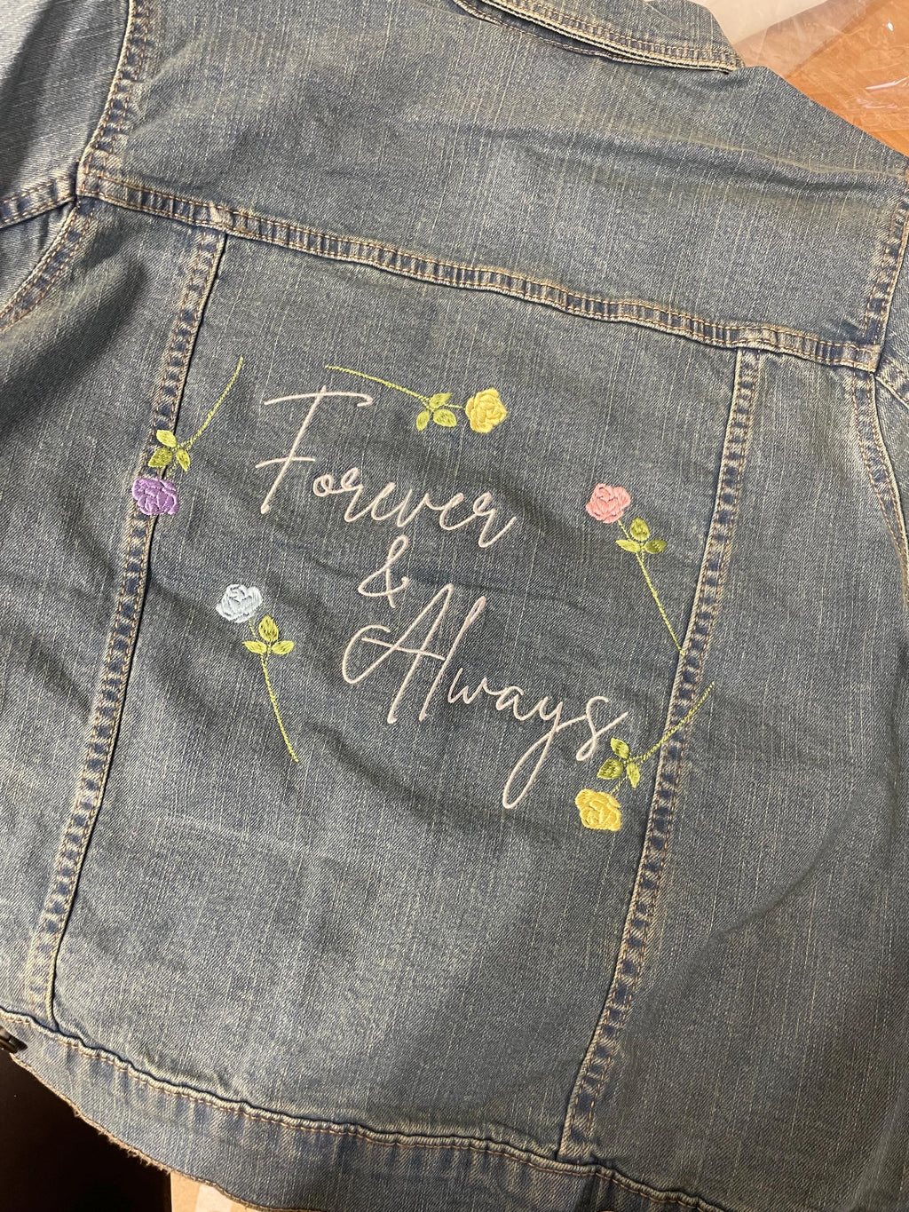 Embroidered Bride Denim Jacket: Personalized Wedding Day Jacket