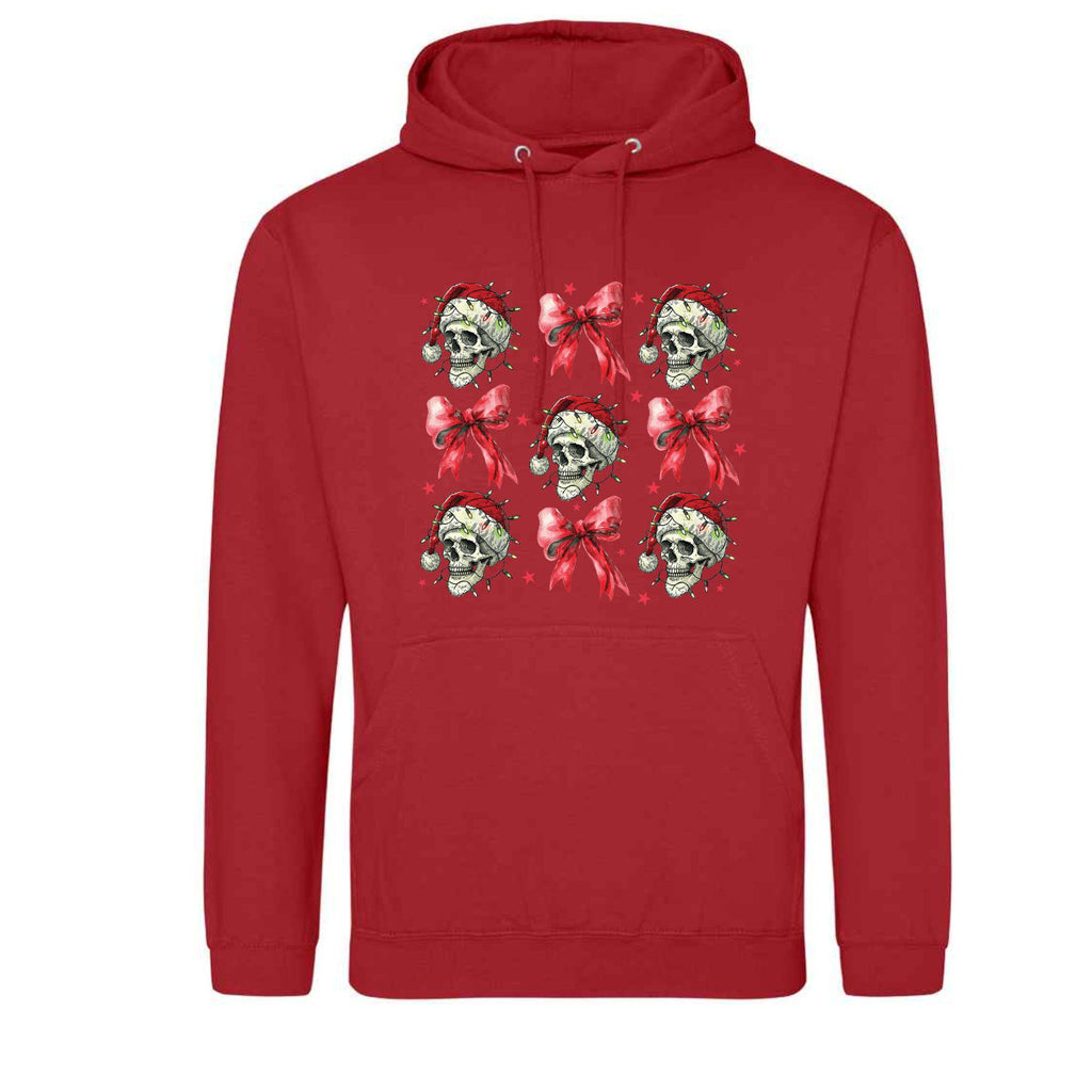 Deathly Christmas Hoodie: Unisex Festive Bow Hoodie