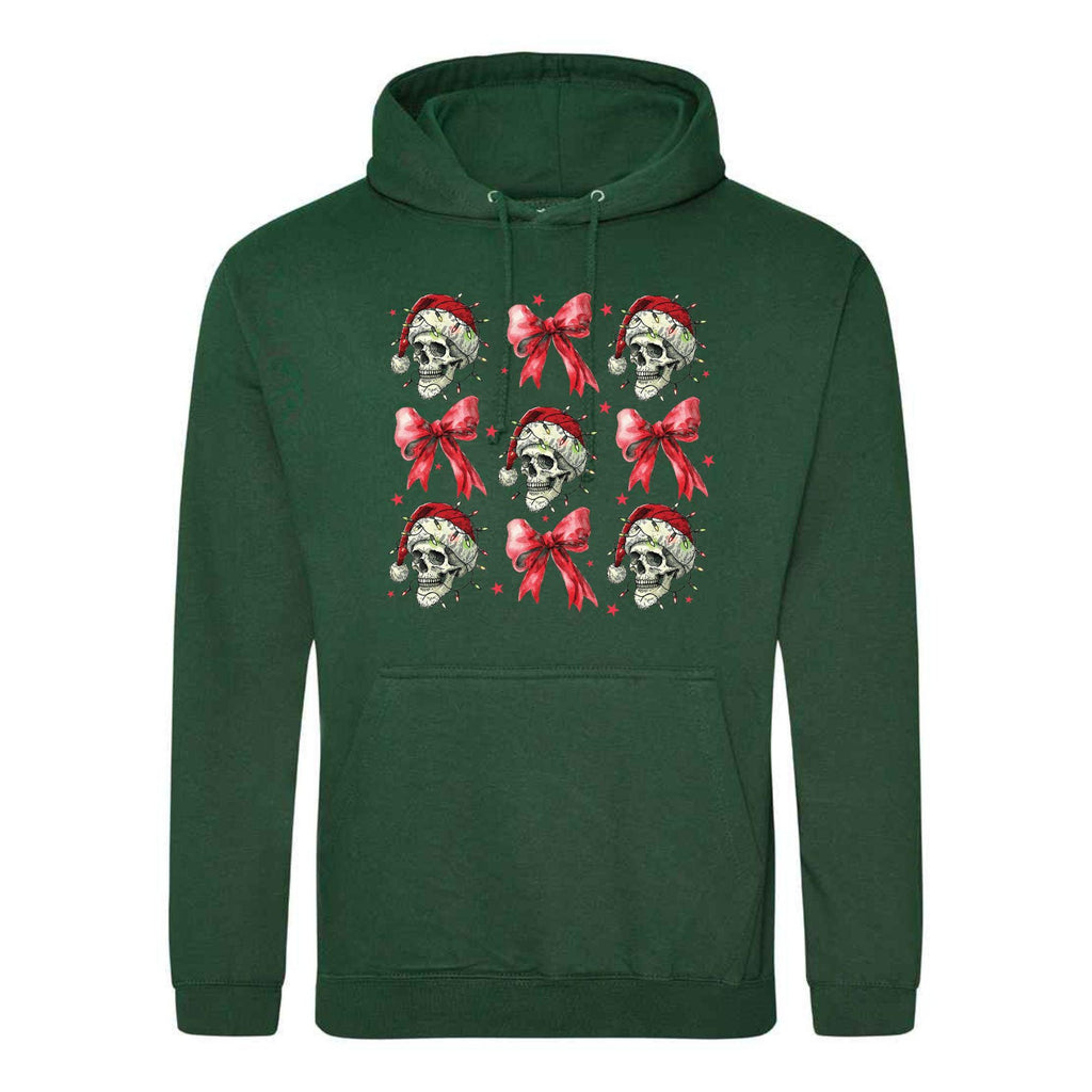 Deathly Christmas Hoodie: Unisex Festive Bow Hoodie