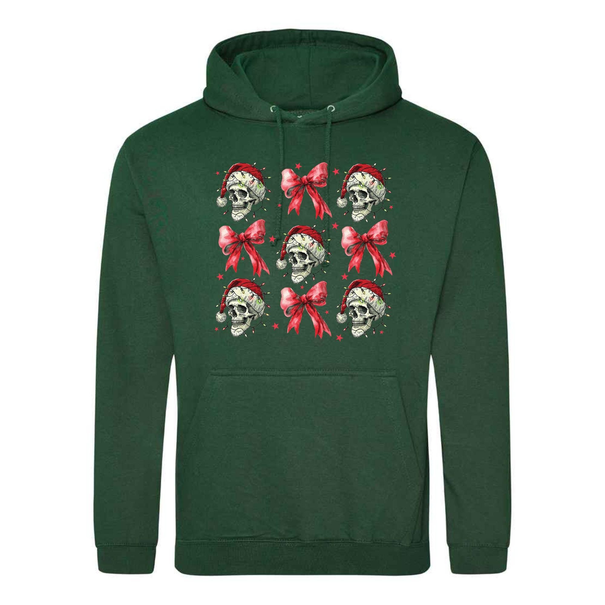 Deathly Christmas Hoodie: Unisex Festive Bow Hoodie