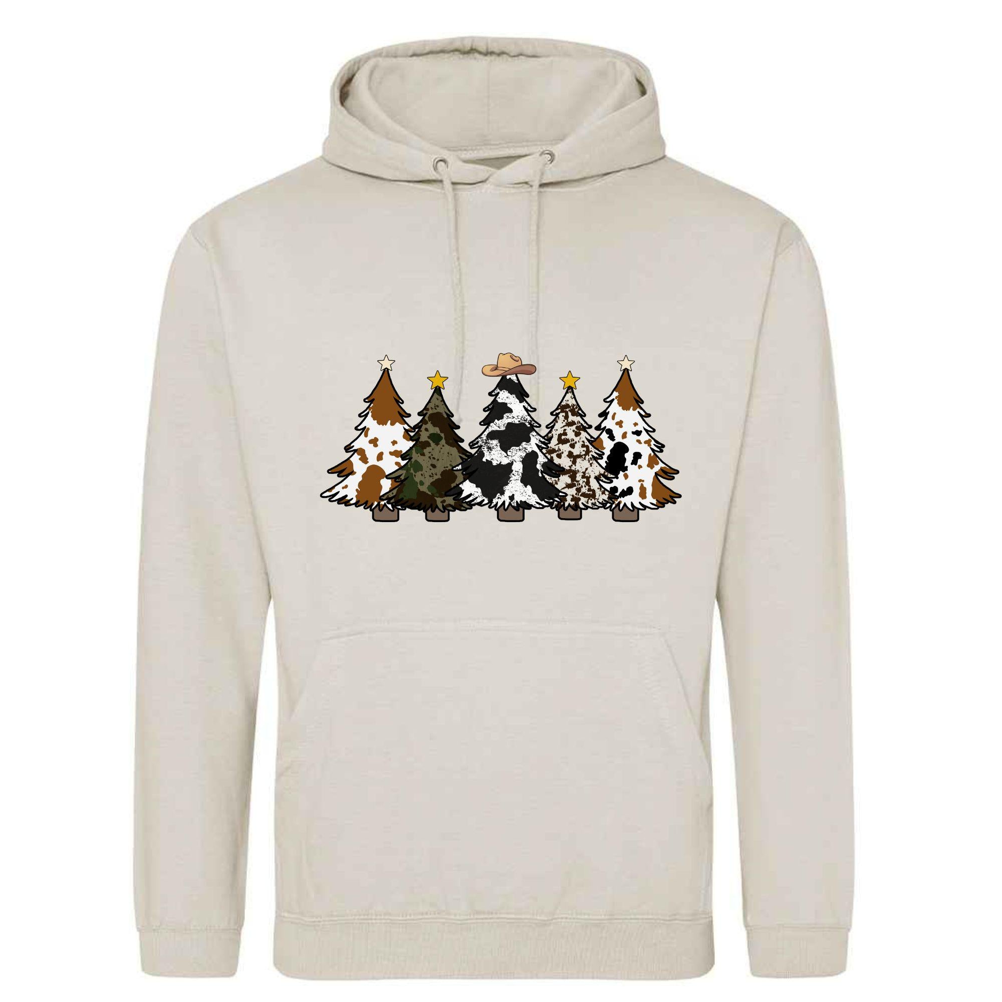 Festive Cowboy Christmas Tree Hoodie | Unisex Holiday Sweatshirt