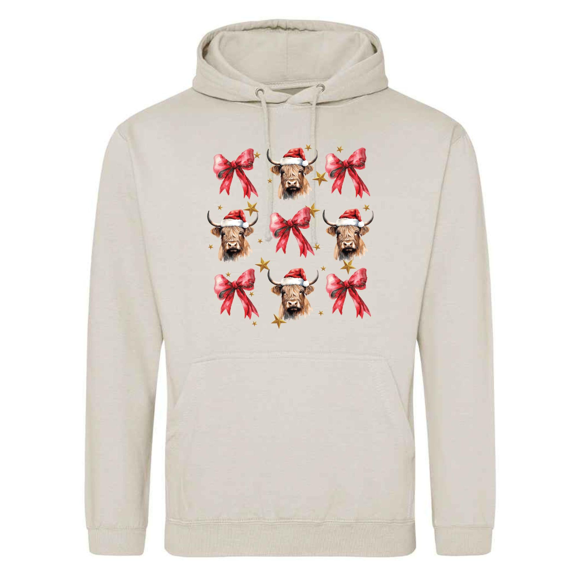 Unisex Christmas Cow Hoodie: Festive Holiday Sweatshirt
