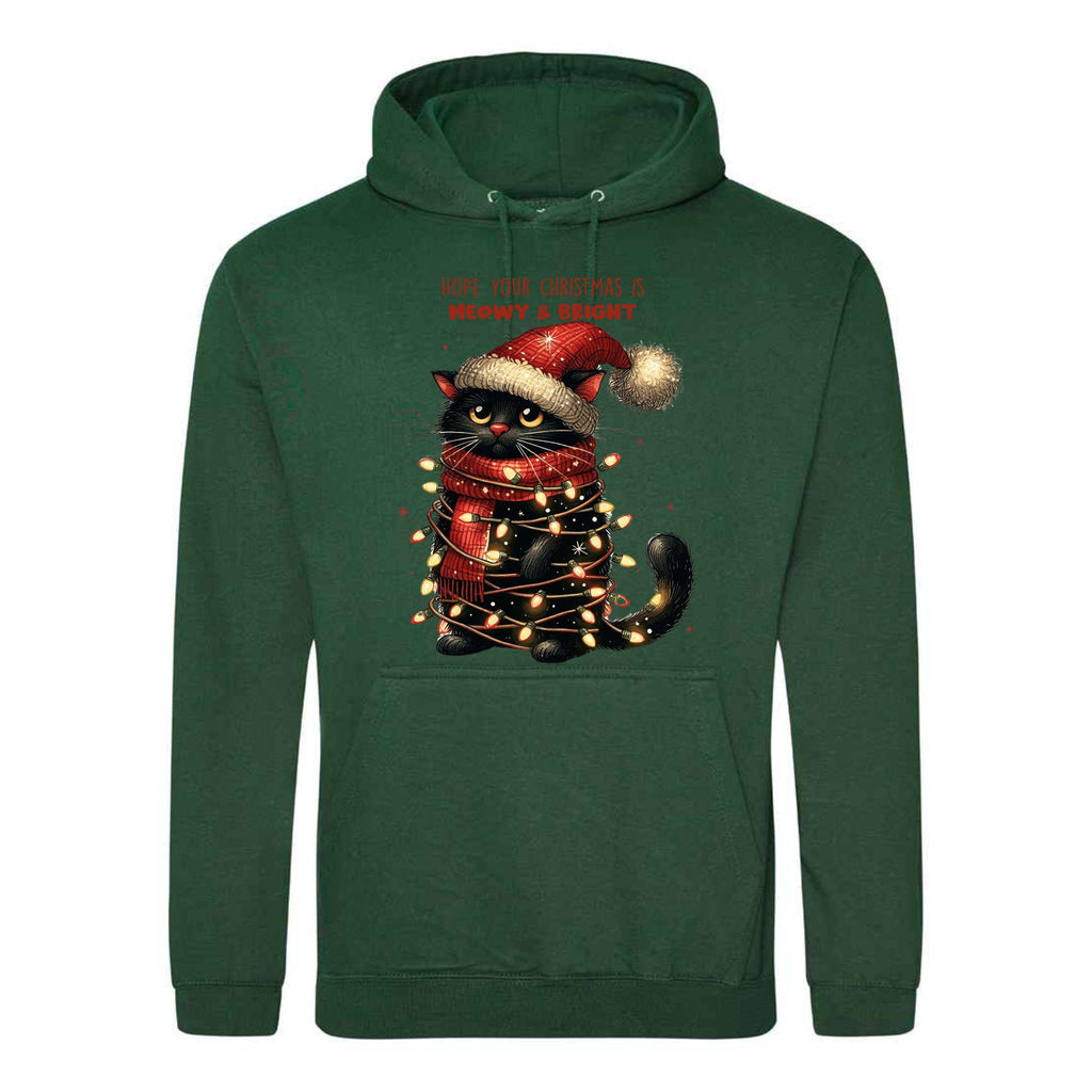 Festive Cat Christmas Hoodie: Unisex Printed Top