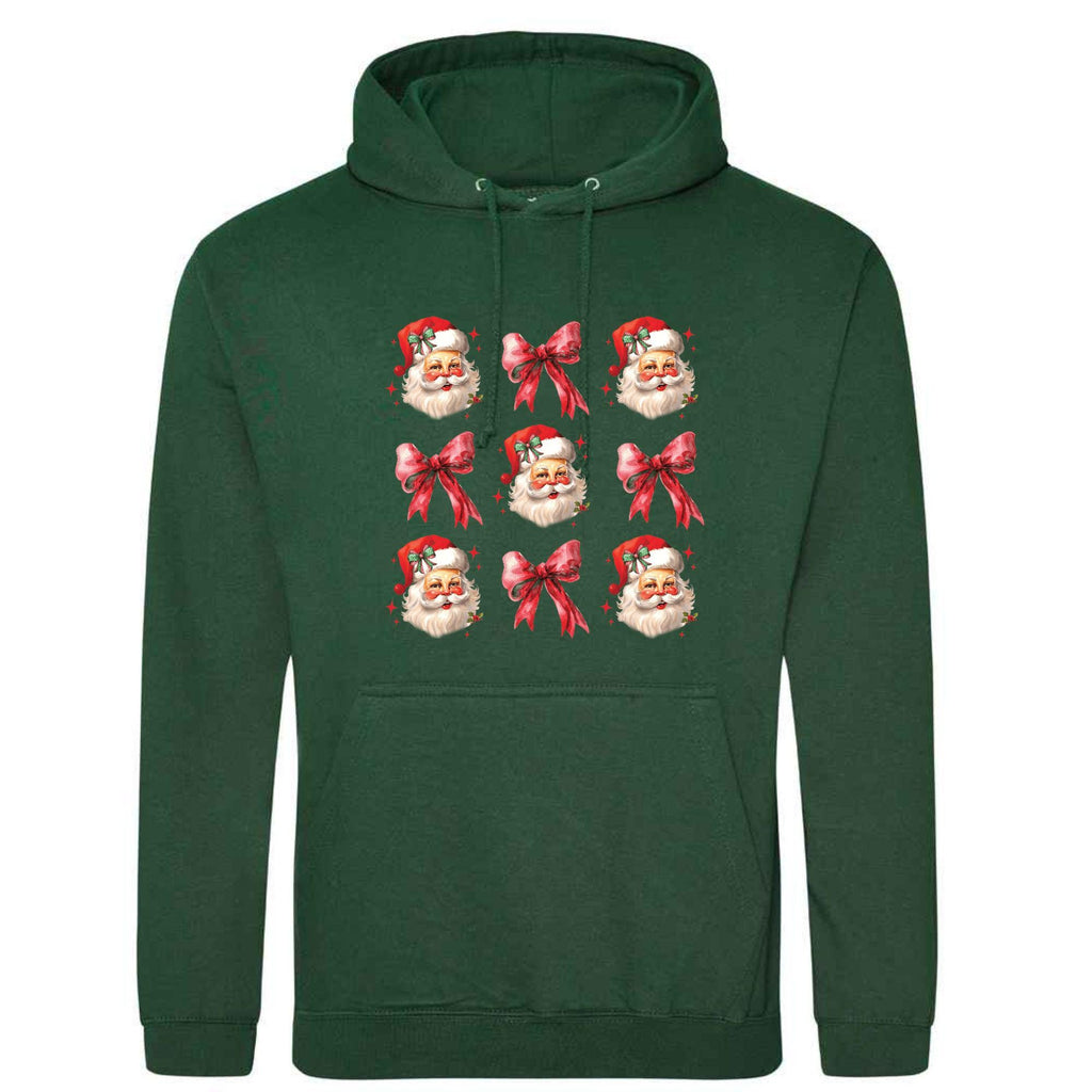 Santa Bow Christmas Hoodie: Festive Unisex Holiday Sweatshirt