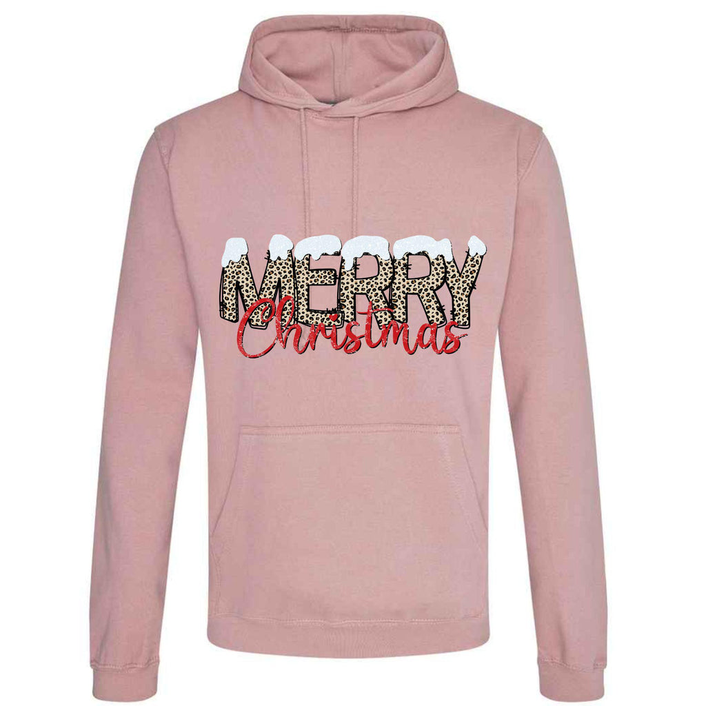 Leopard Print Christmas Hoodie - Unisex Festive Pullover