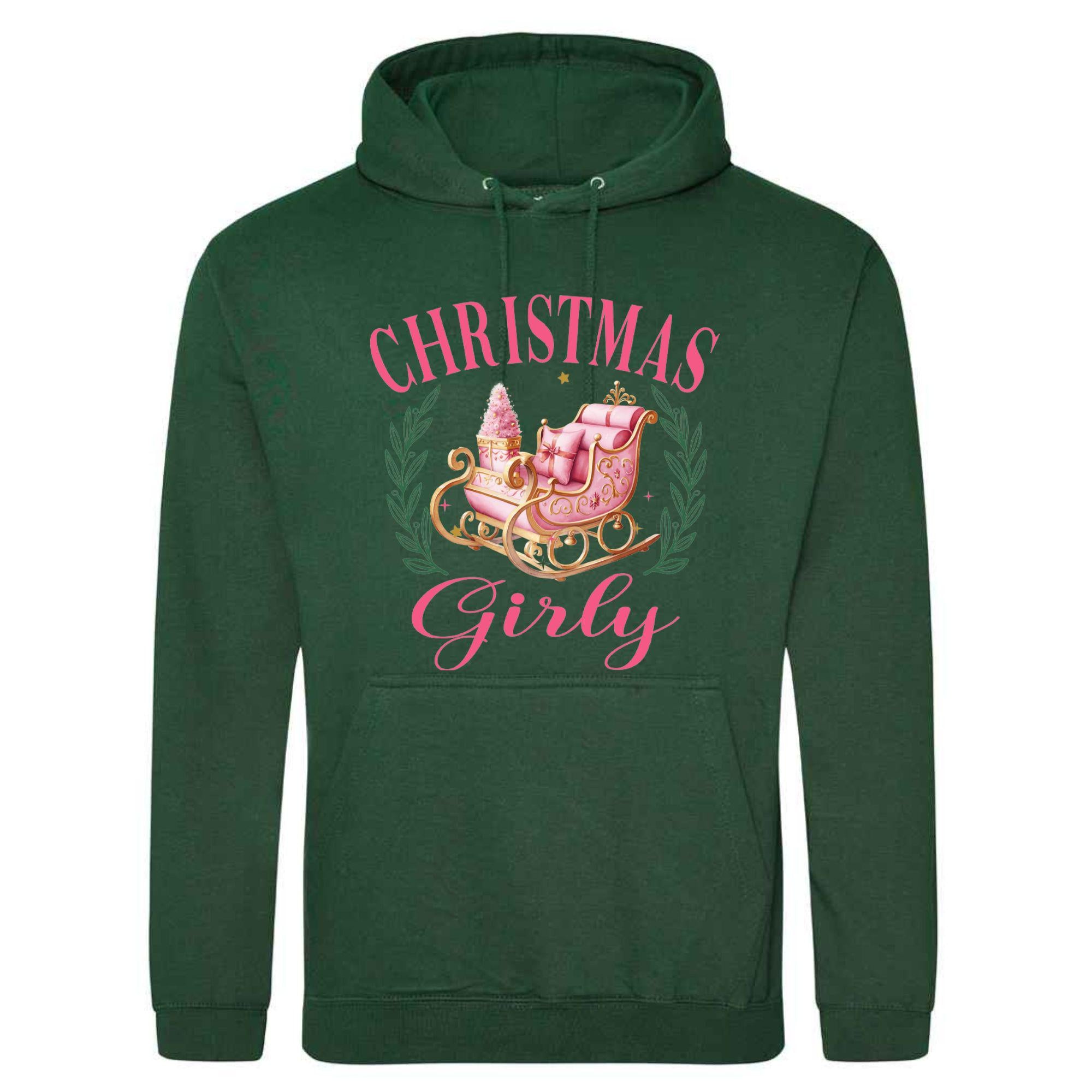 Unisex Christmas Hoodie: Festive Girly Print