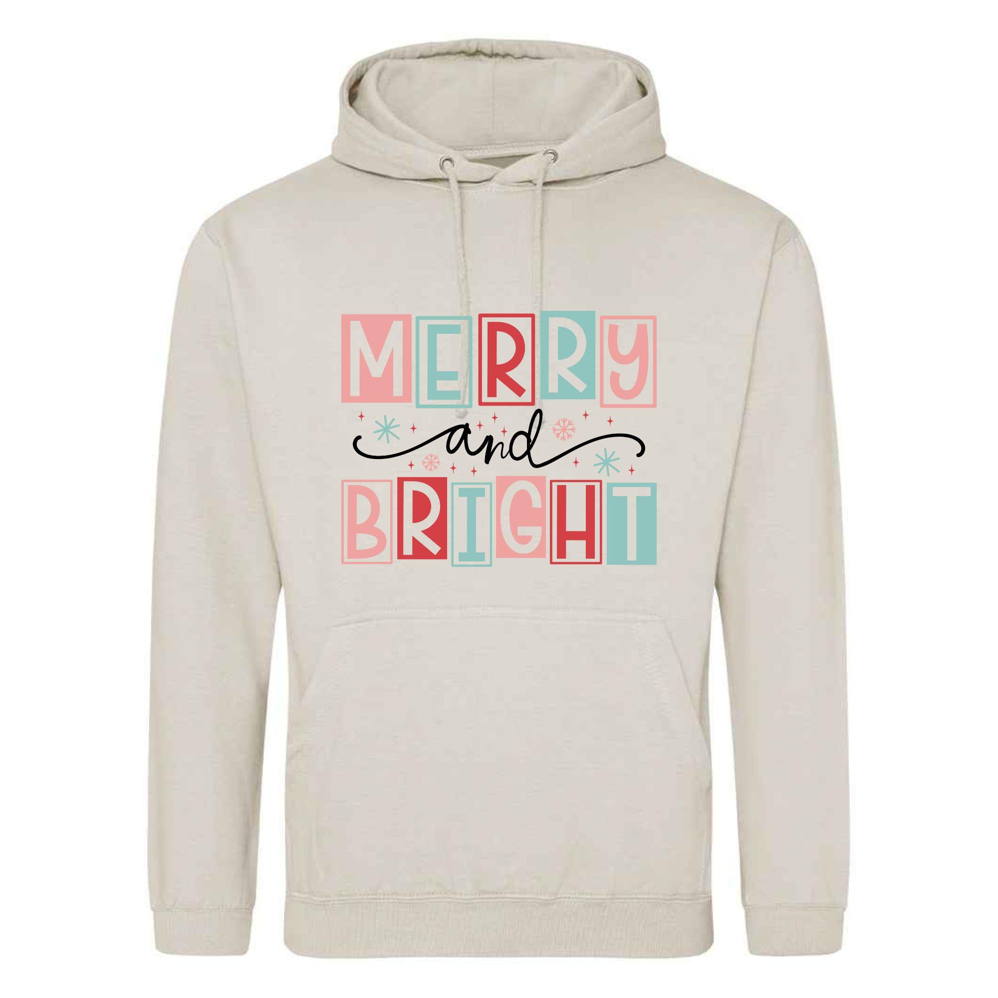 Merry & Bright Christmas Hoodie: Unisex Festive Holiday Sweatshirt