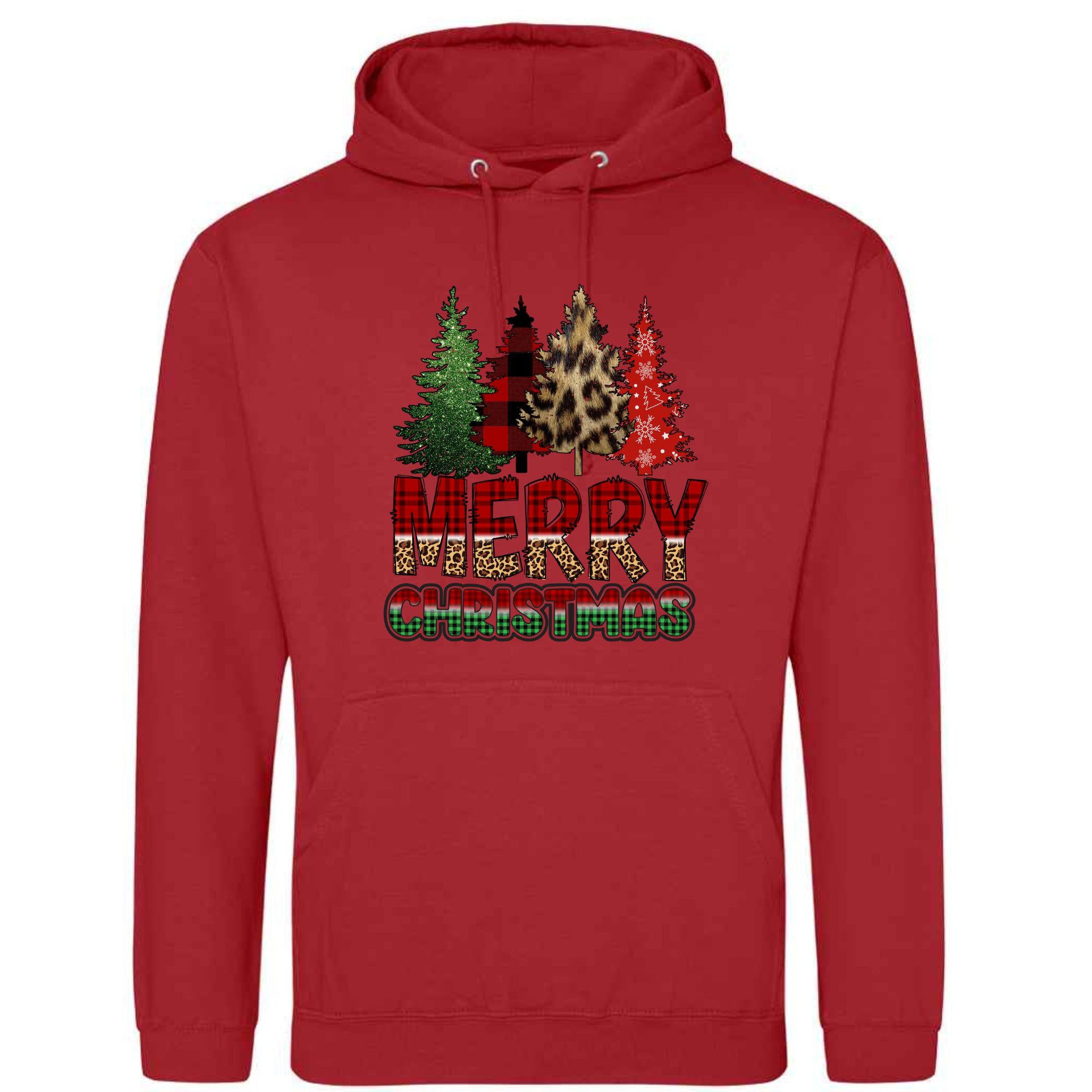 Christmas Patchwork Tree Hoodie: Unisex Festive Pullover