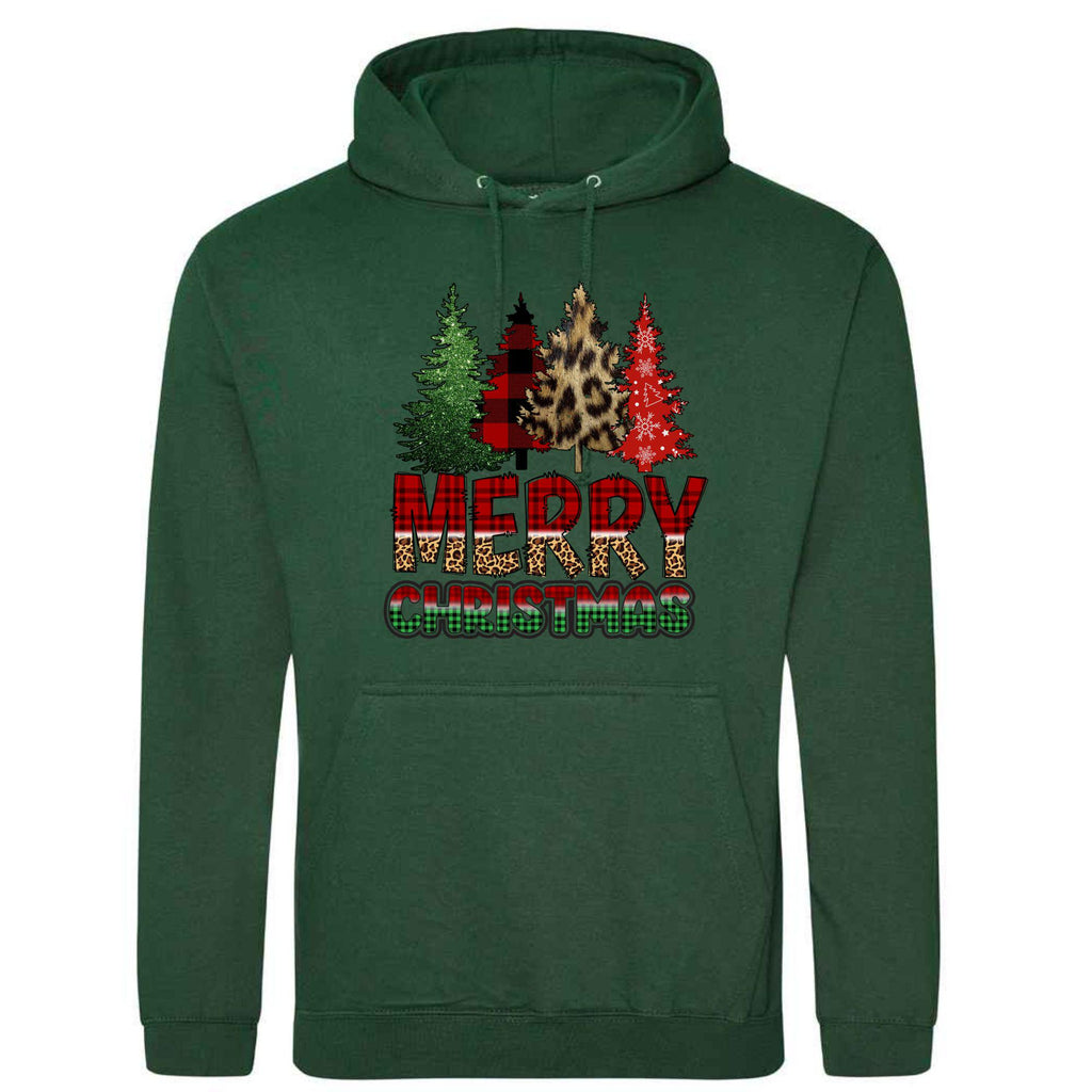 Christmas Patchwork Tree Hoodie: Unisex Festive Pullover