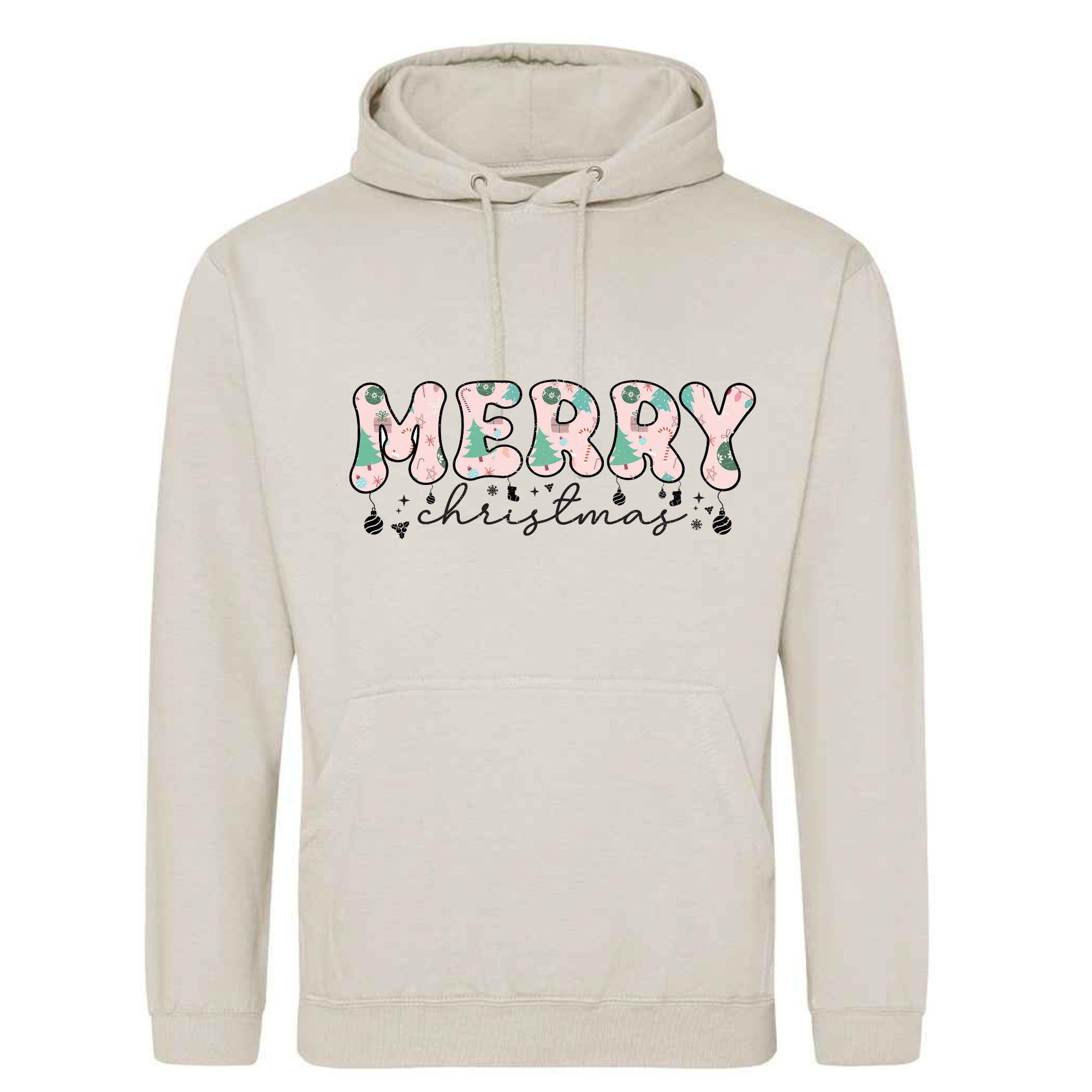 Unisex Merry Christmas Hoodie: Festive Adult Top