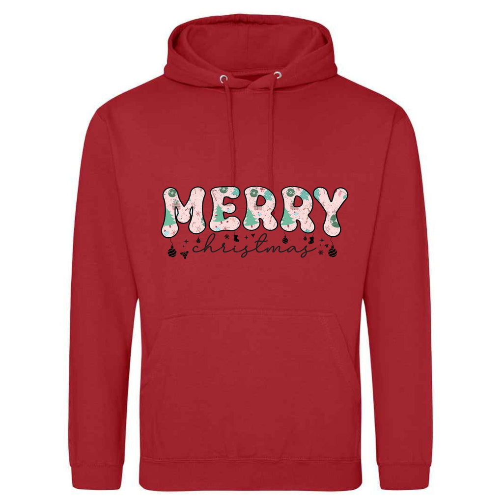 Unisex Merry Christmas Hoodie: Festive Adult Top