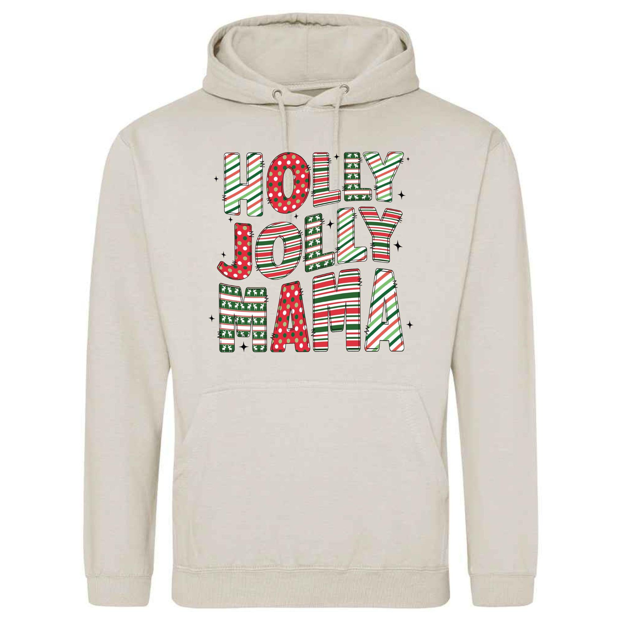 Holly Jolly Mama Christmas Hoodie: Unisex Festive Sweatshirt