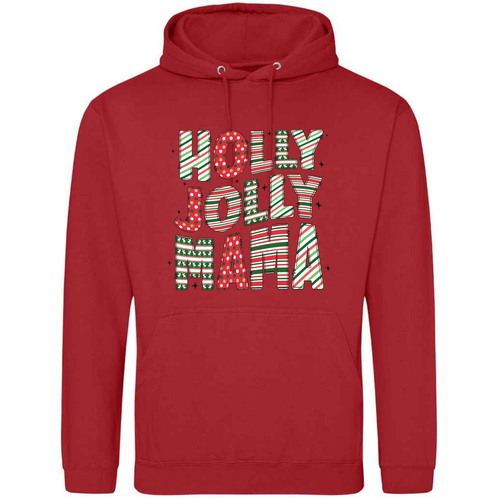 Holly Jolly Mama Christmas Hoodie: Unisex Festive Sweatshirt