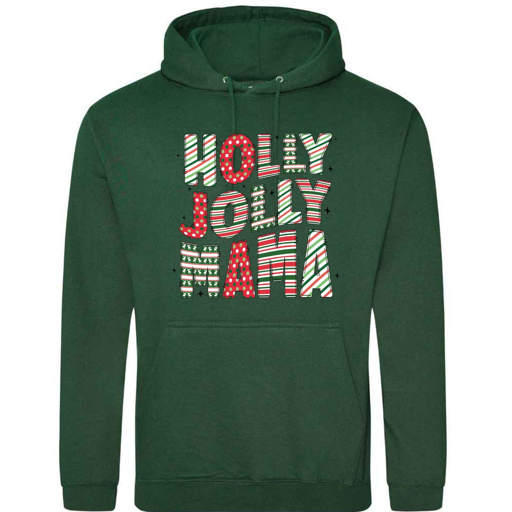 Holly Jolly Mama Christmas Hoodie: Unisex Festive Sweatshirt