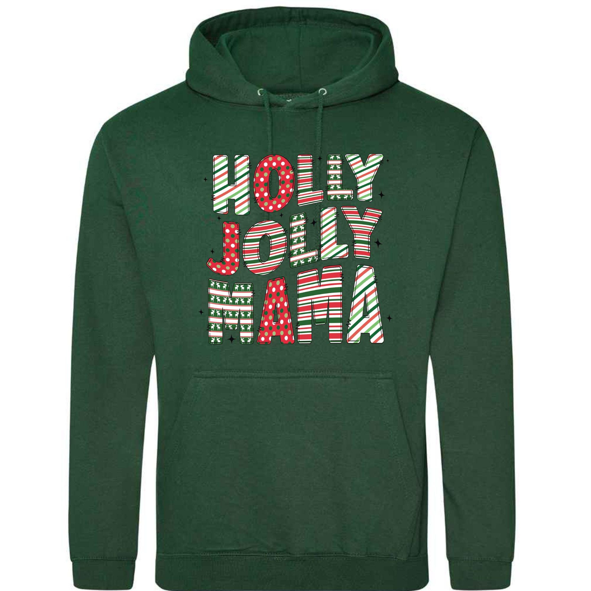 Holly Jolly Mama Christmas Hoodie: Unisex Festive Sweatshirt