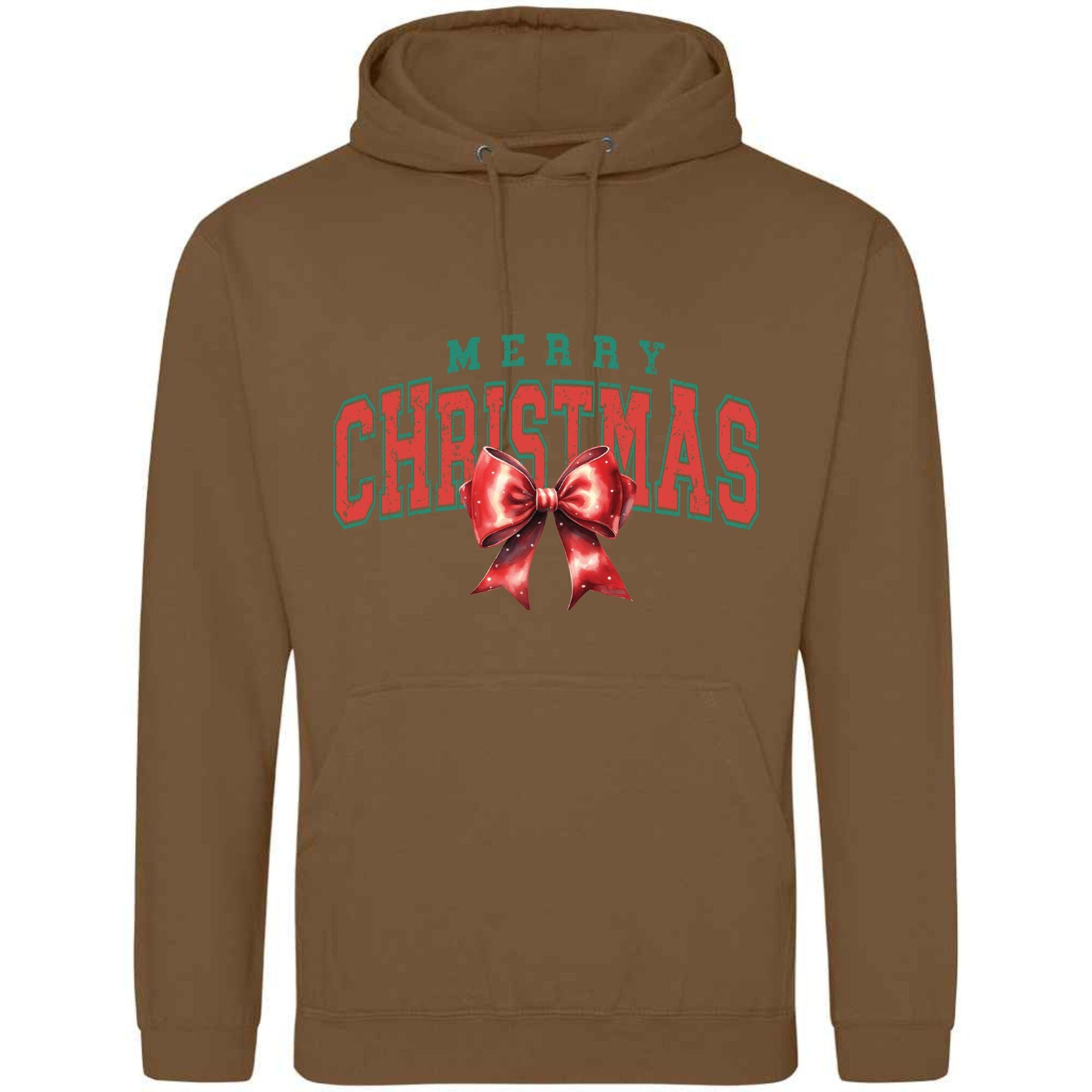 Merry Christmas Bow Hoodie - Unisex Festive Pullover