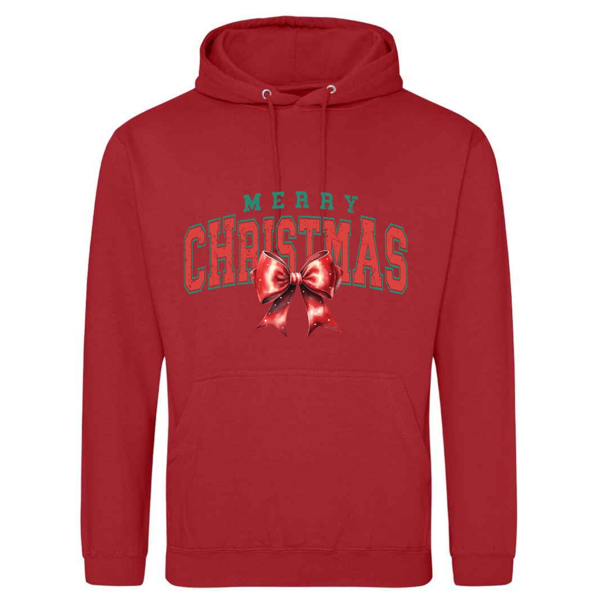 Merry Christmas Bow Hoodie - Unisex Festive Pullover