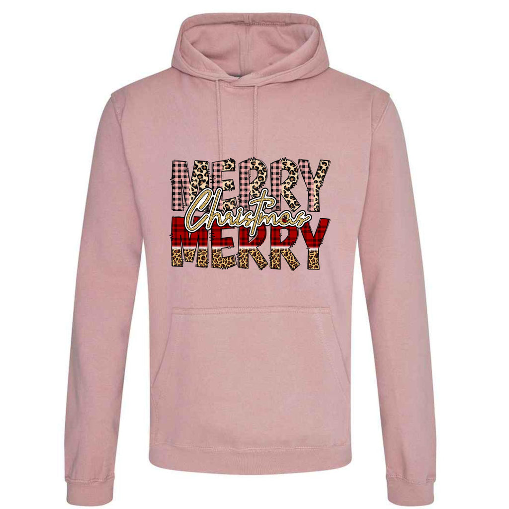 Merry Christmas Patchwork Hoodie: Unisex Festive Top