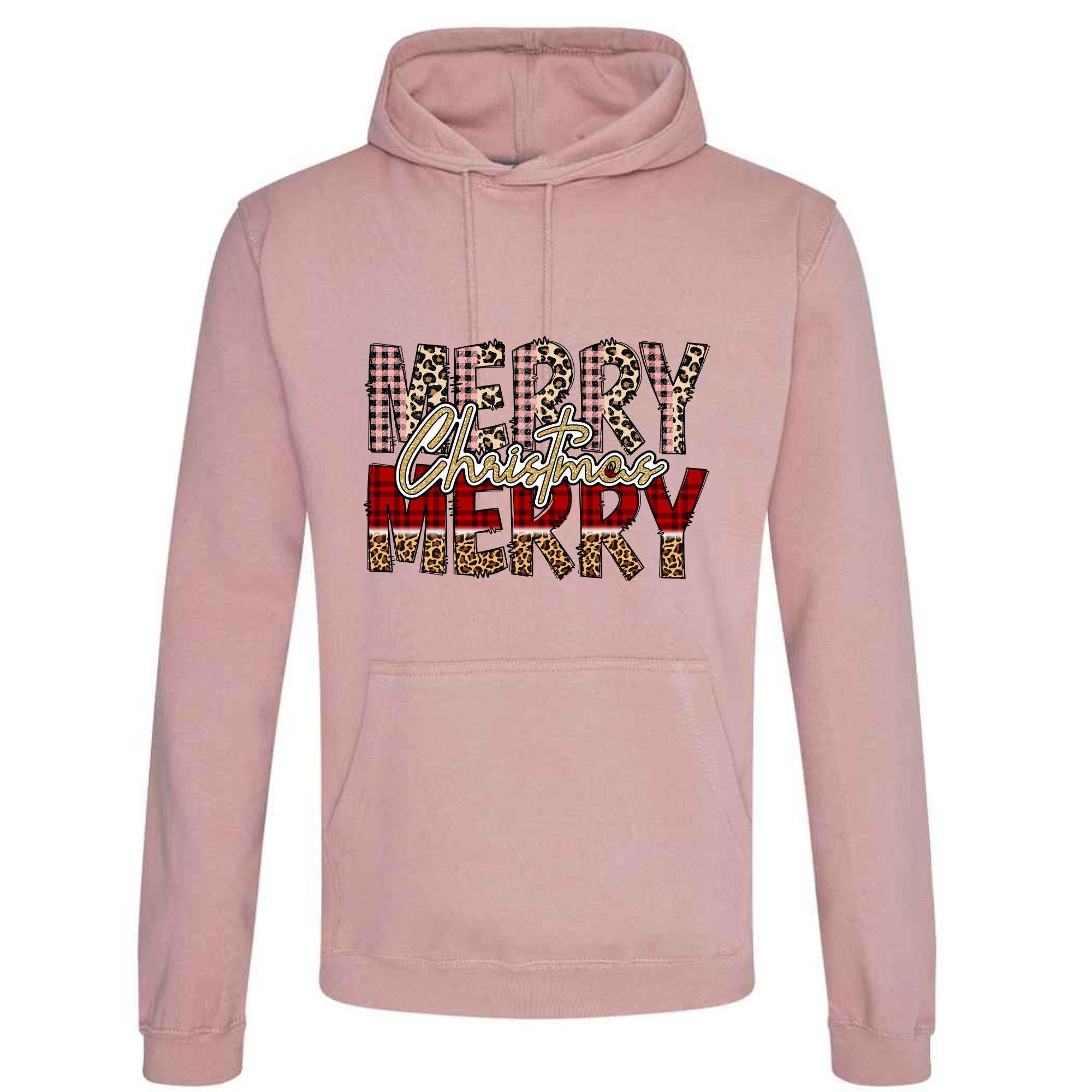 Merry Christmas Patchwork Hoodie: Unisex Festive Top