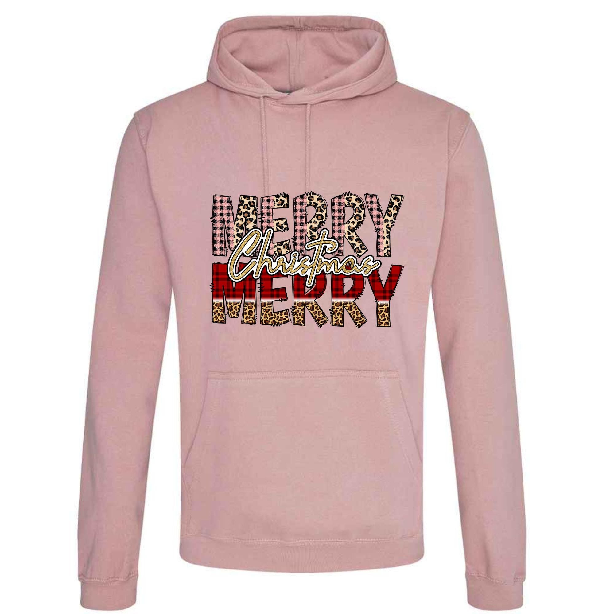 Merry Christmas Patchwork Hoodie: Unisex Festive Top