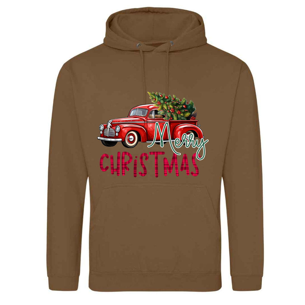 Christmas Truck and Tree Hoodie - Unisex Festive Xmas Sweatshirt