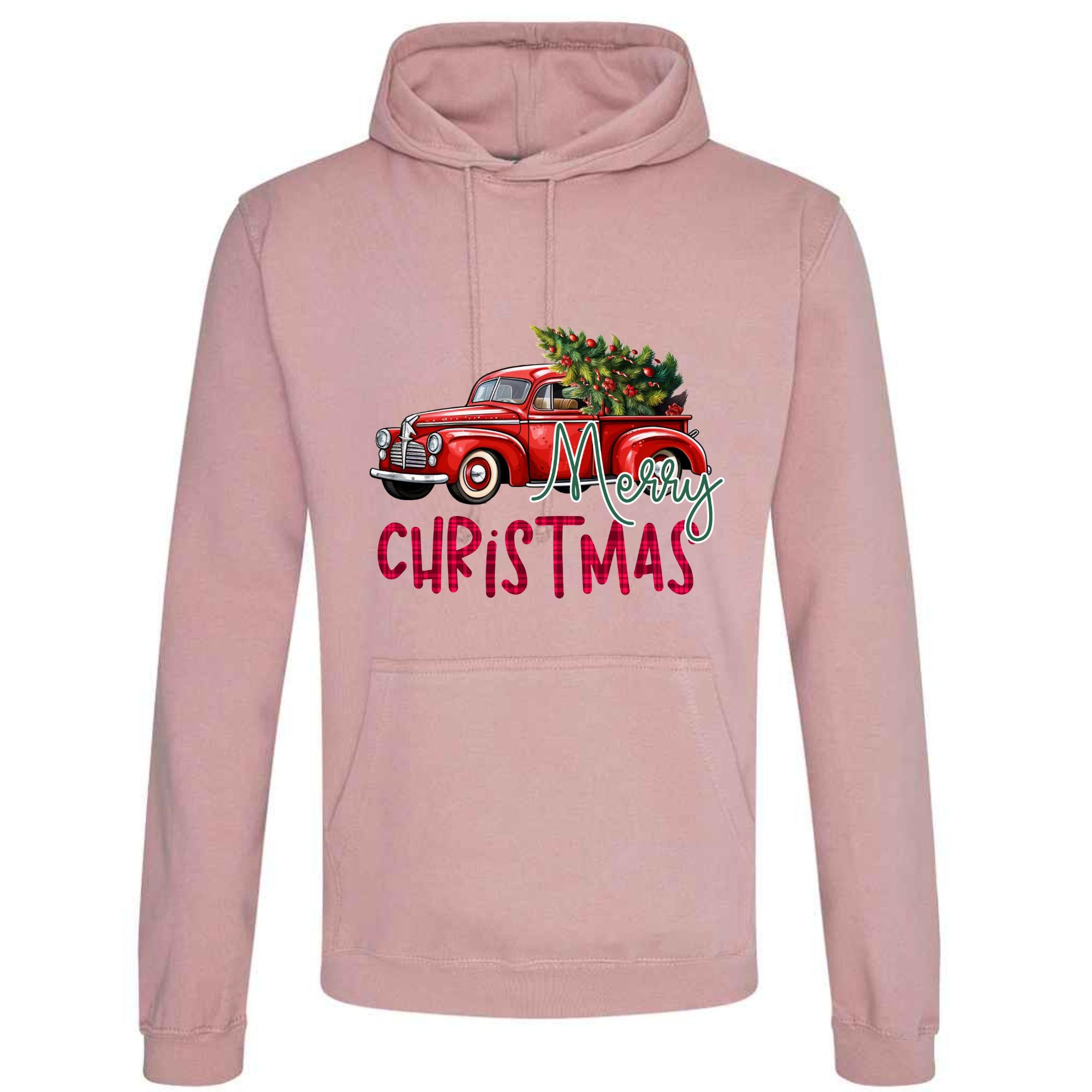 Christmas Truck and Tree Hoodie - Unisex Festive Xmas Sweatshirt