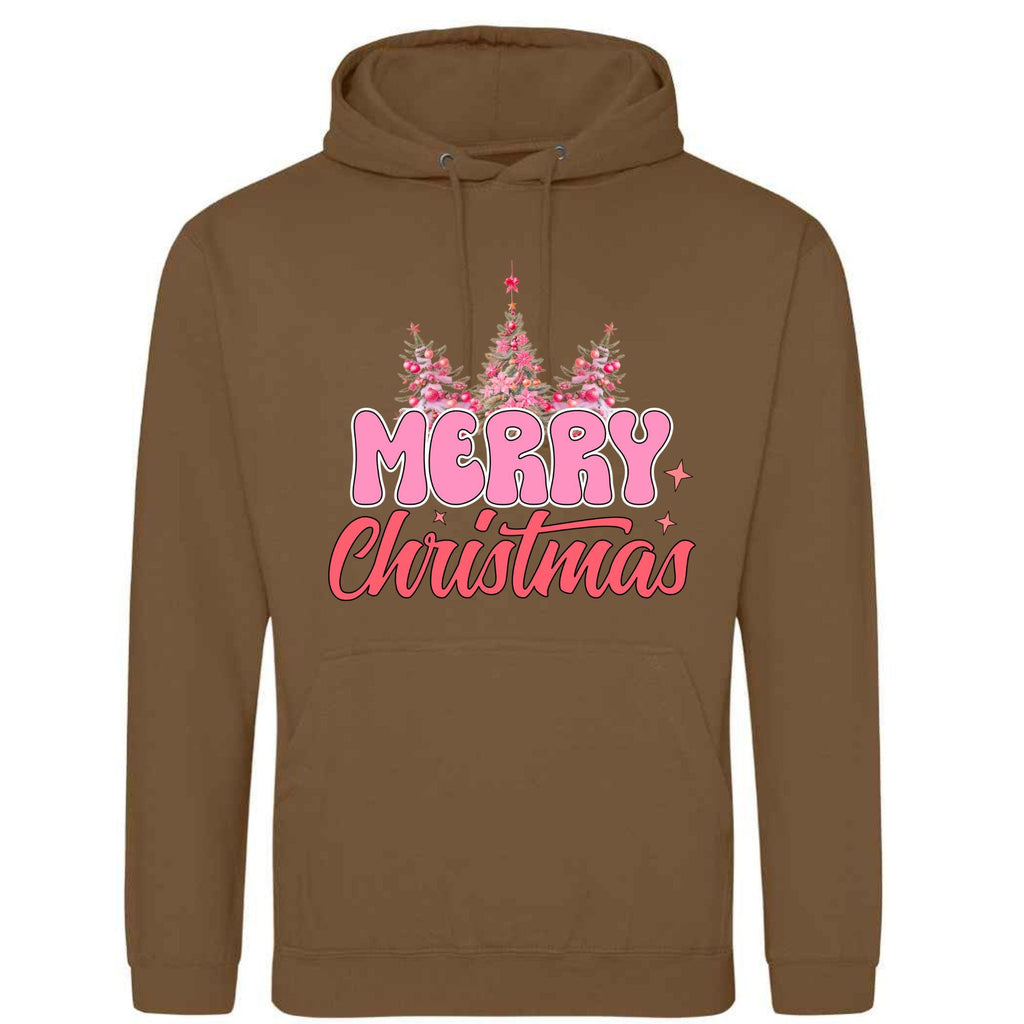 Pink Merry Christmas Hoodie: Unisex Festive Adult Top