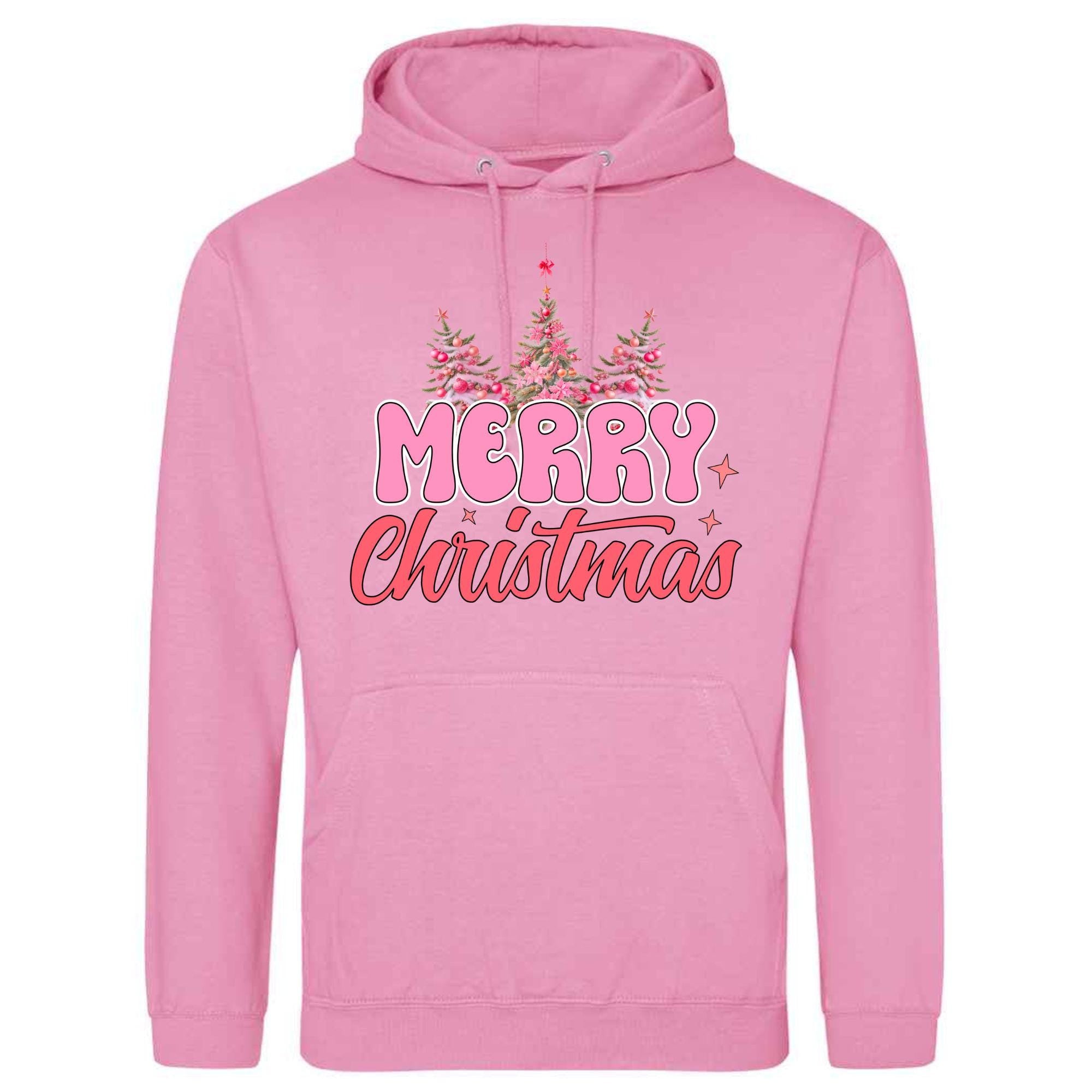 Pink Merry Christmas Hoodie: Unisex Festive Adult Top