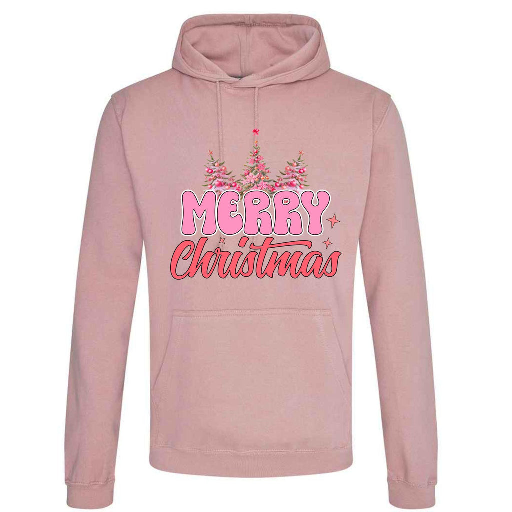 Pink Merry Christmas Hoodie: Unisex Festive Adult Top