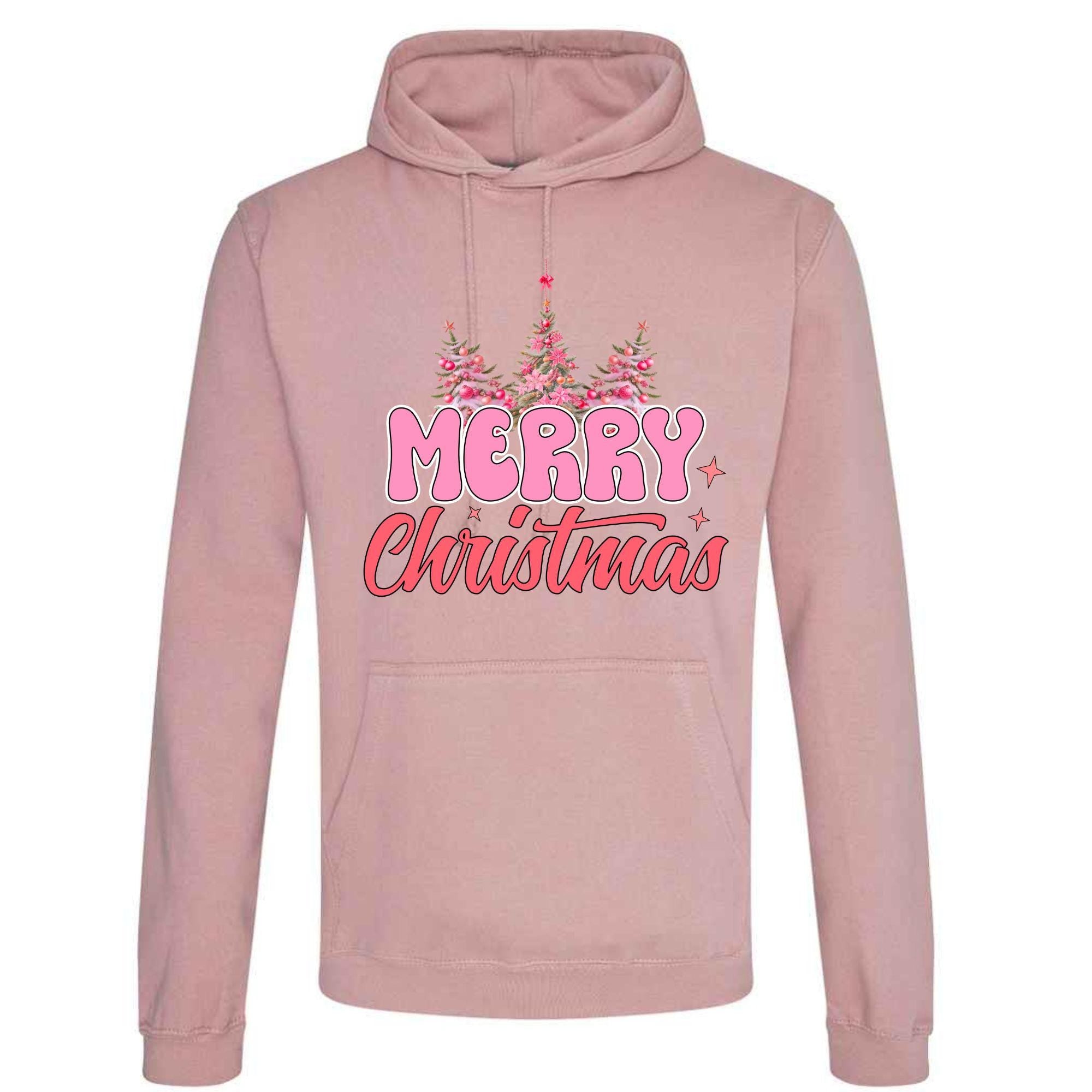 Pink Merry Christmas Hoodie: Unisex Festive Adult Top