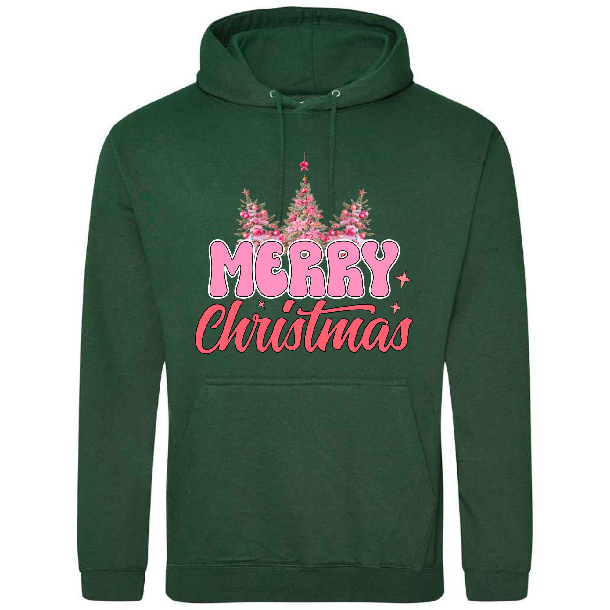 Pink Merry Christmas Hoodie: Unisex Festive Adult Top