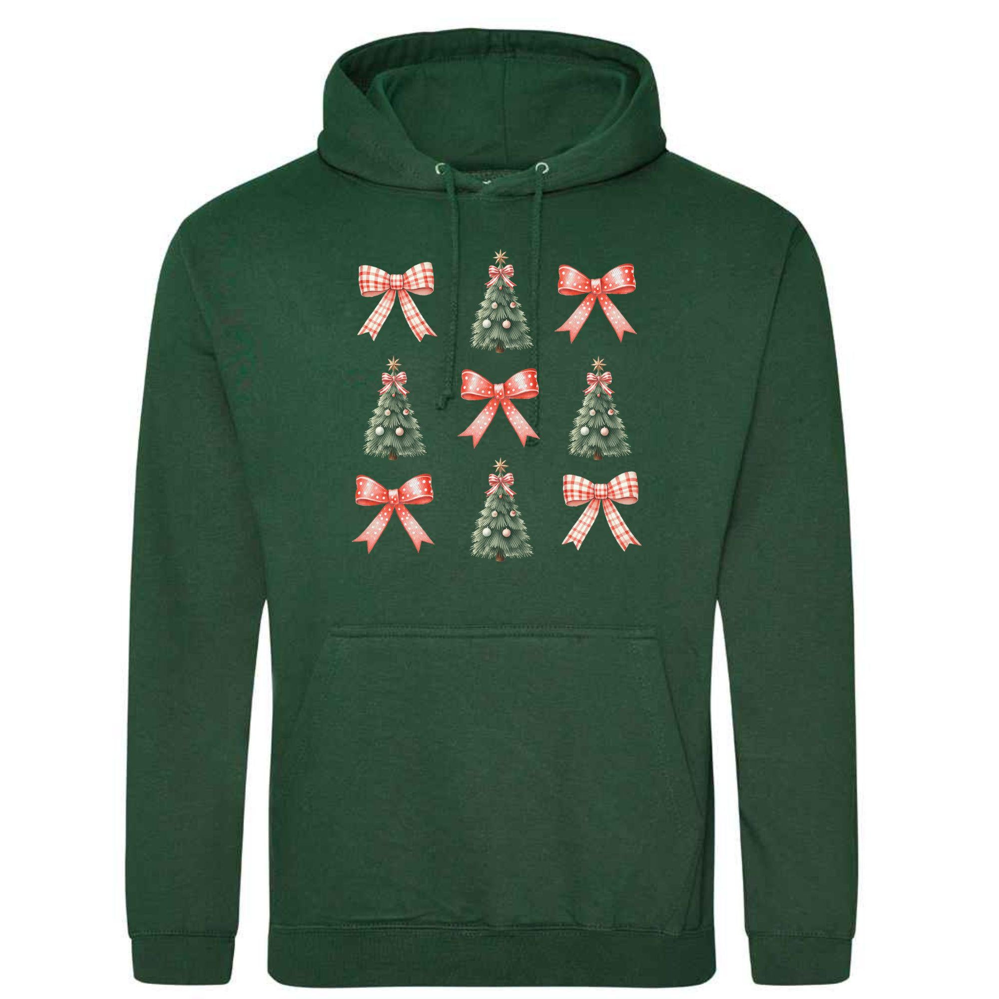 Christmas Tree and Bow Hoodie: Unisex Festive Adult Top