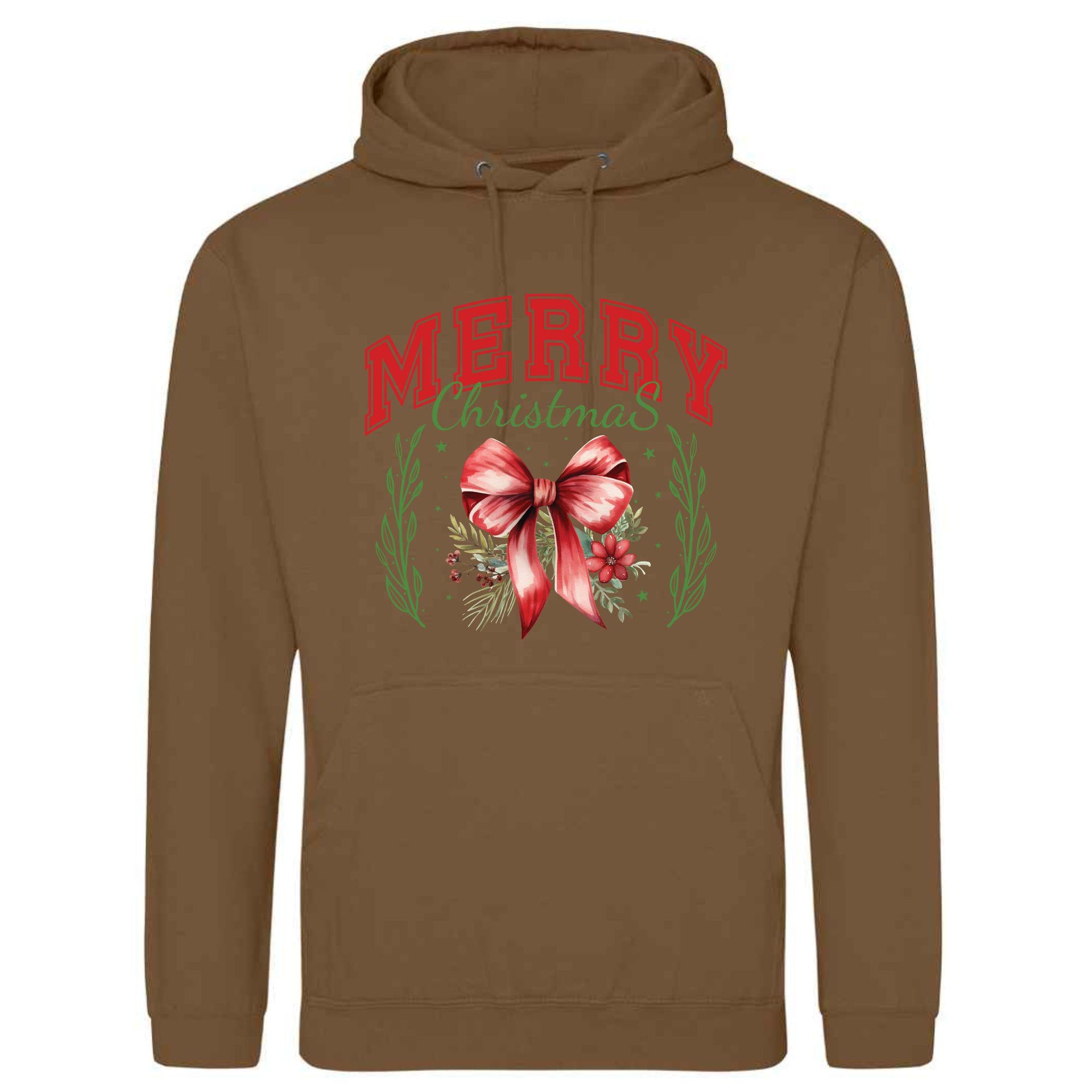 Merry Christmas Wreath Hoodie: Unisex Festive Adult Top