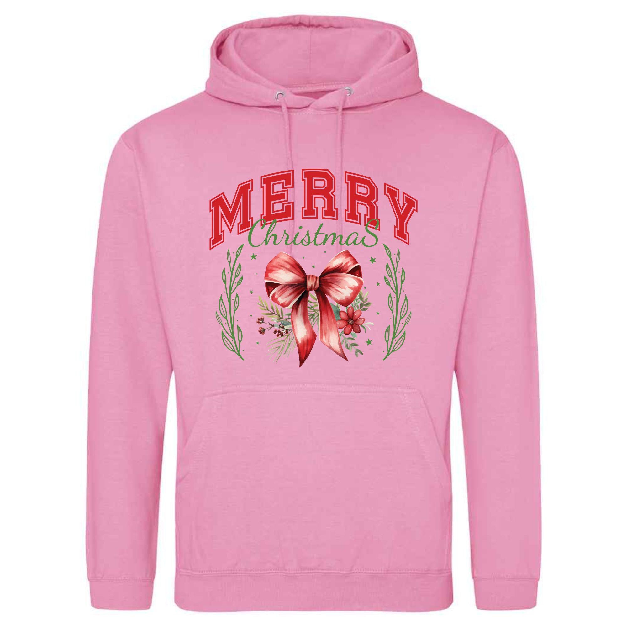 Merry Christmas Wreath Hoodie: Unisex Festive Adult Top