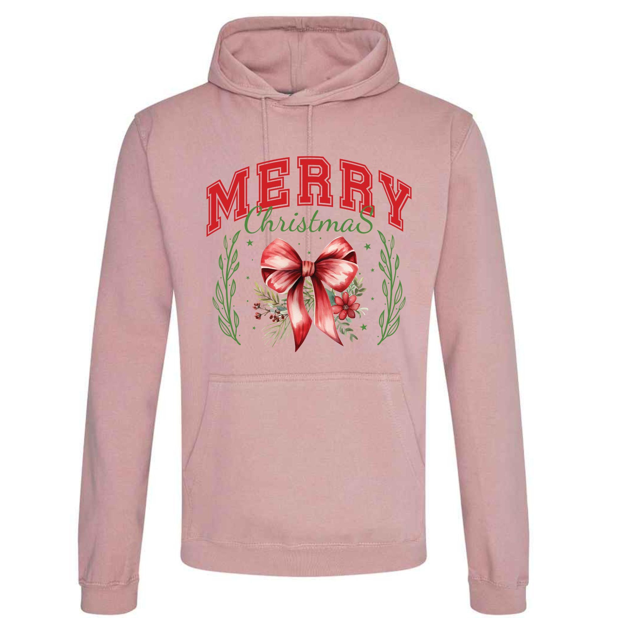 Merry Christmas Wreath Hoodie: Unisex Festive Adult Top