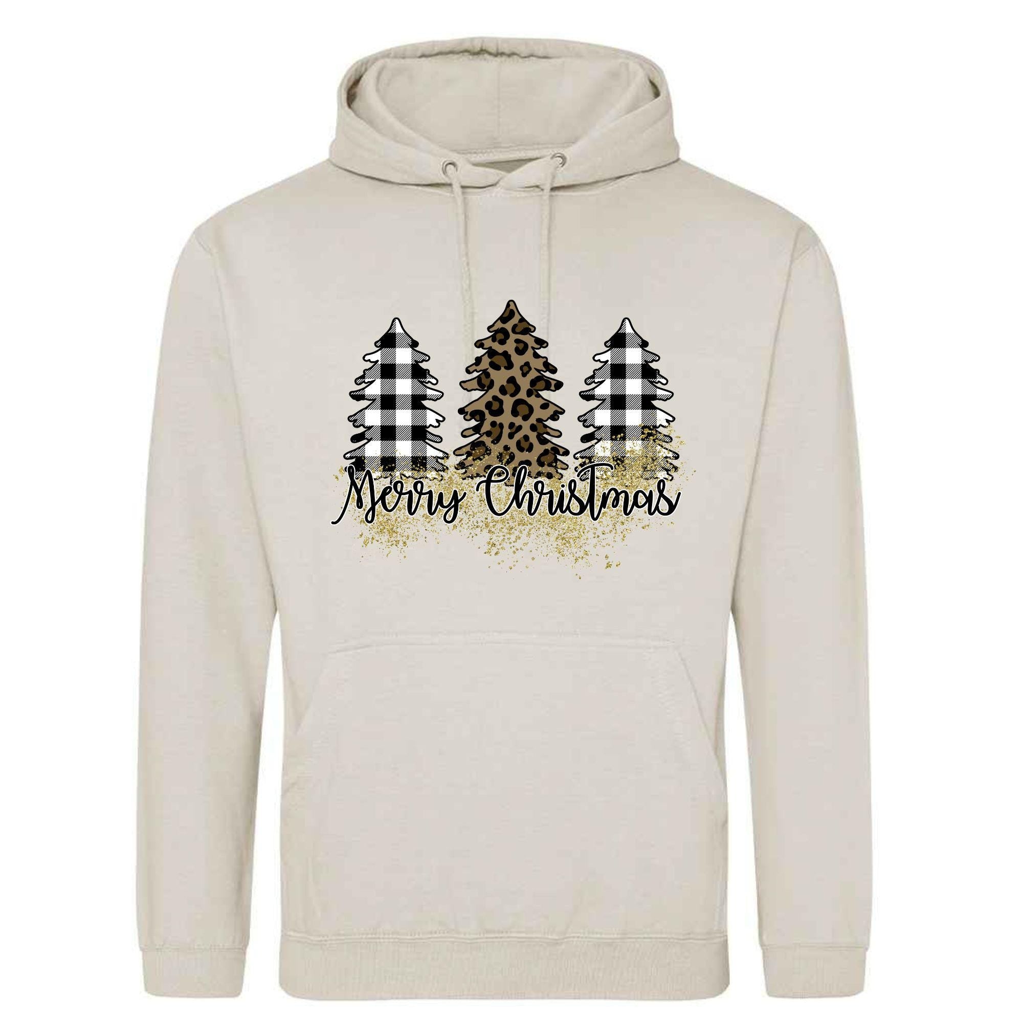 Merry Christmas Patchwork Hoodie: Unisex Festive Adult Top
