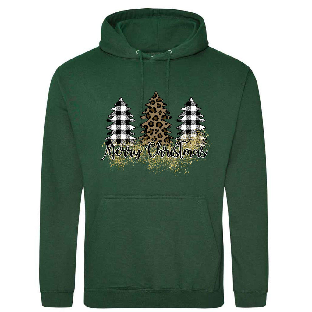 Merry Christmas Patchwork Hoodie: Unisex Festive Adult Top