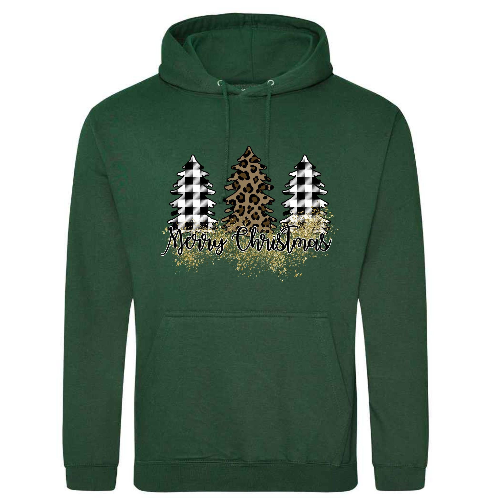 Merry Christmas Patchwork Hoodie: Unisex Festive Adult Top