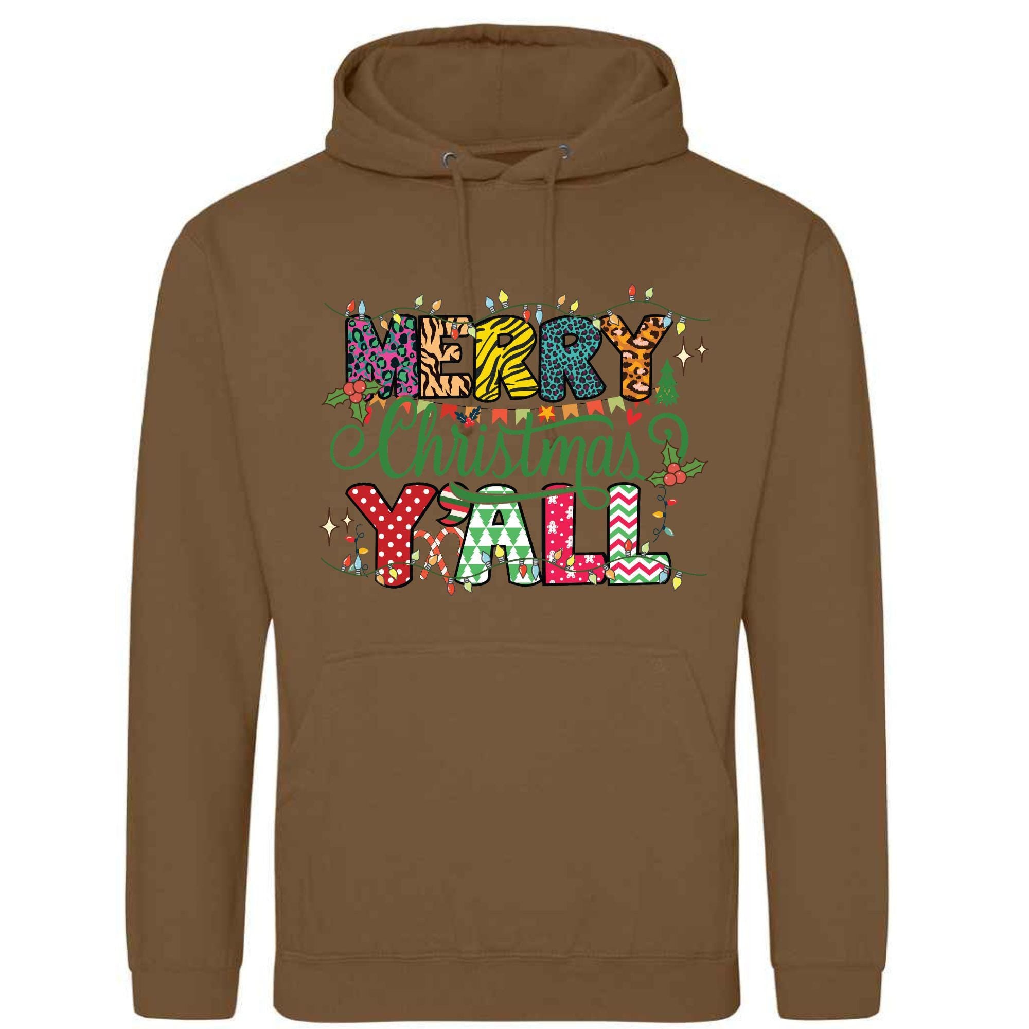 Merry Christmas Y'all Hoodie: Unisex Festive Adult Top
