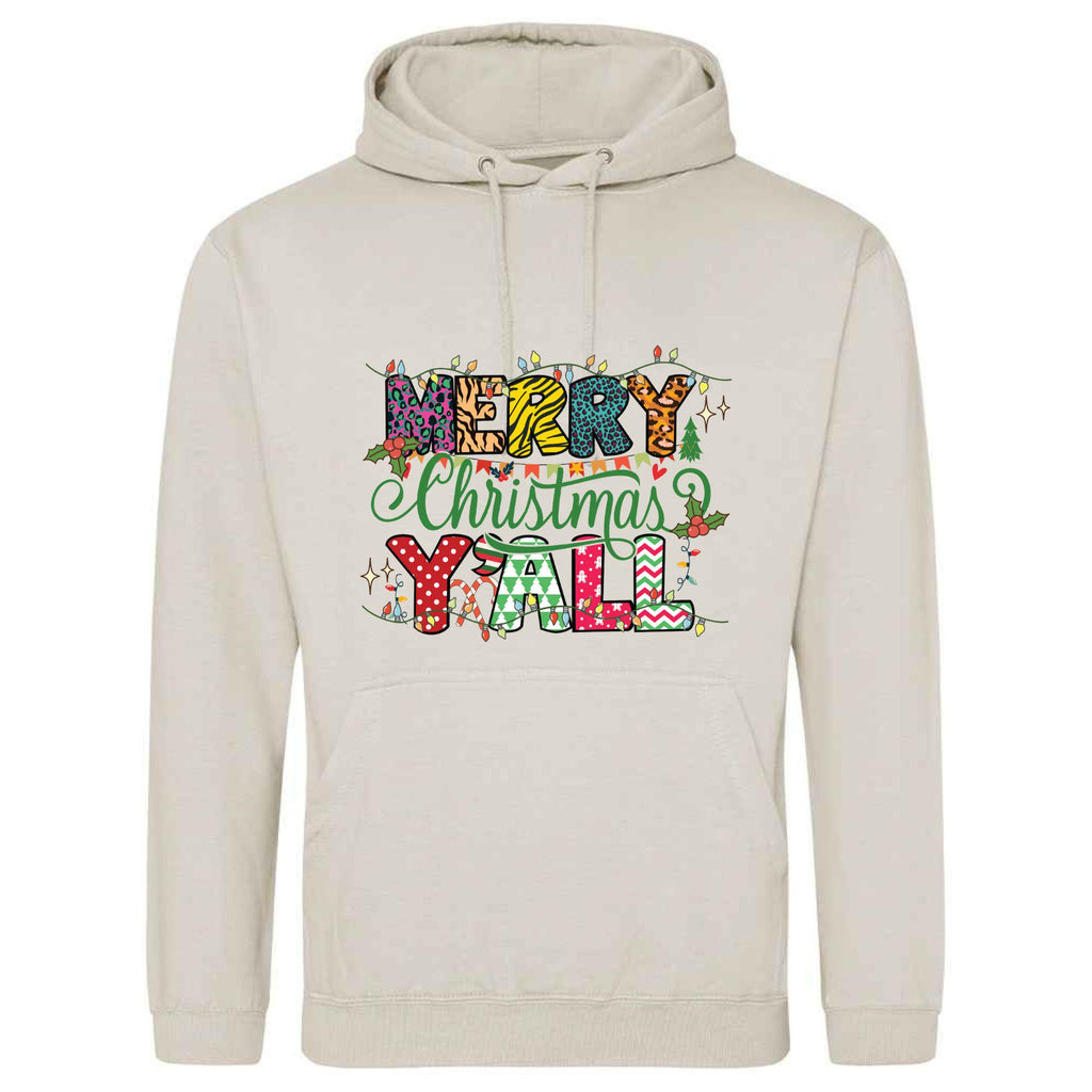 Merry Christmas Y'all Hoodie: Unisex Festive Adult Top