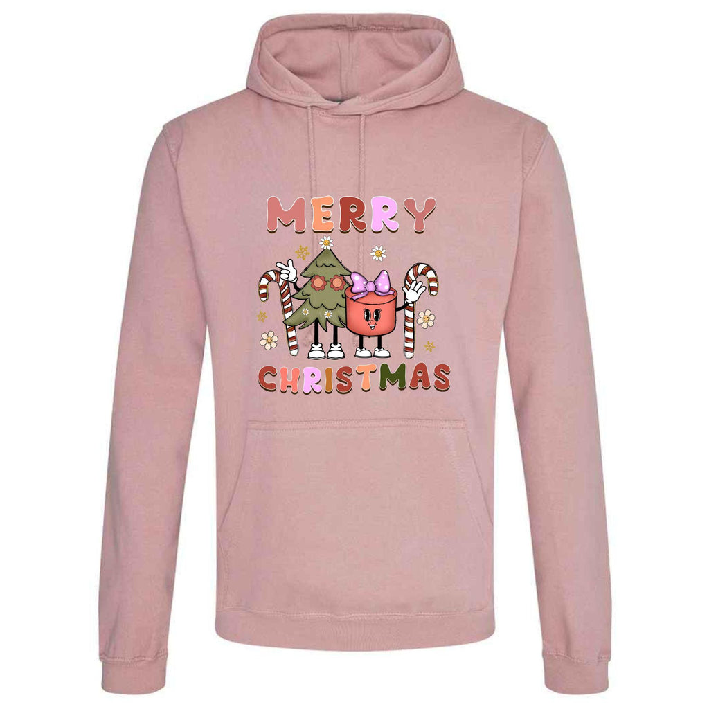 Unisex Merry Christmas Cartoon Hoodie - Festive Adult Top