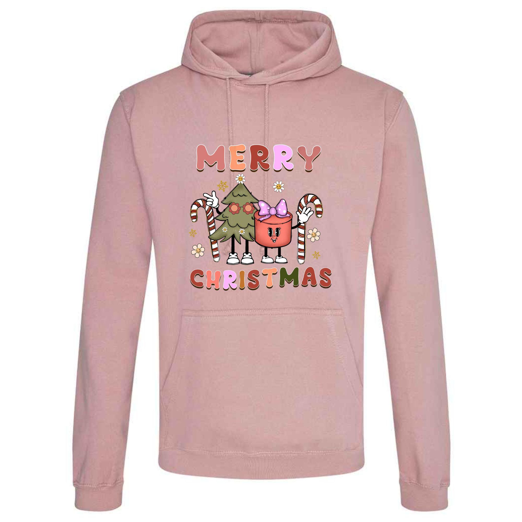 Unisex Merry Christmas Cartoon Hoodie - Festive Adult Top