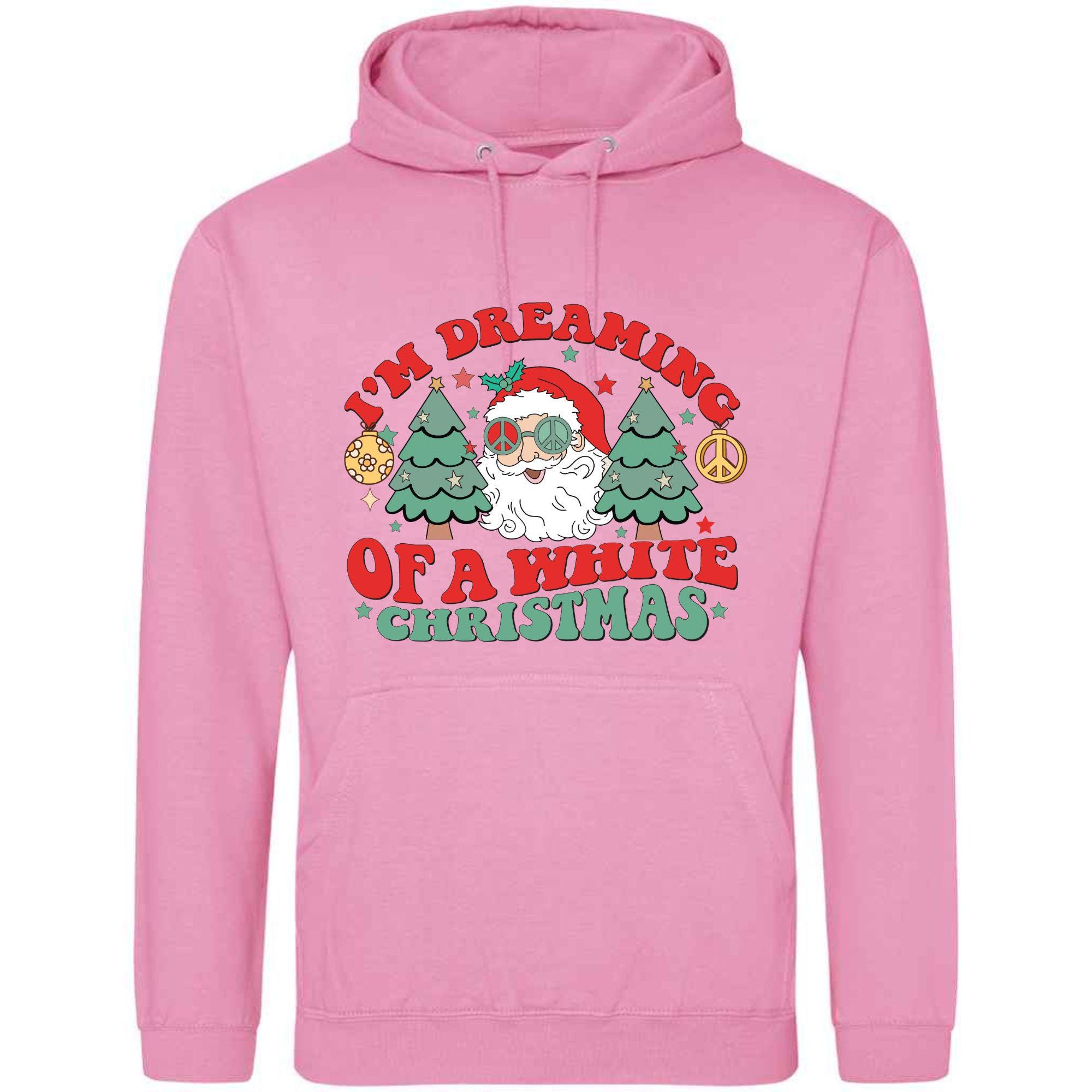 White Christmas Cartoon Hoodie: Unisex Festive Holiday Top